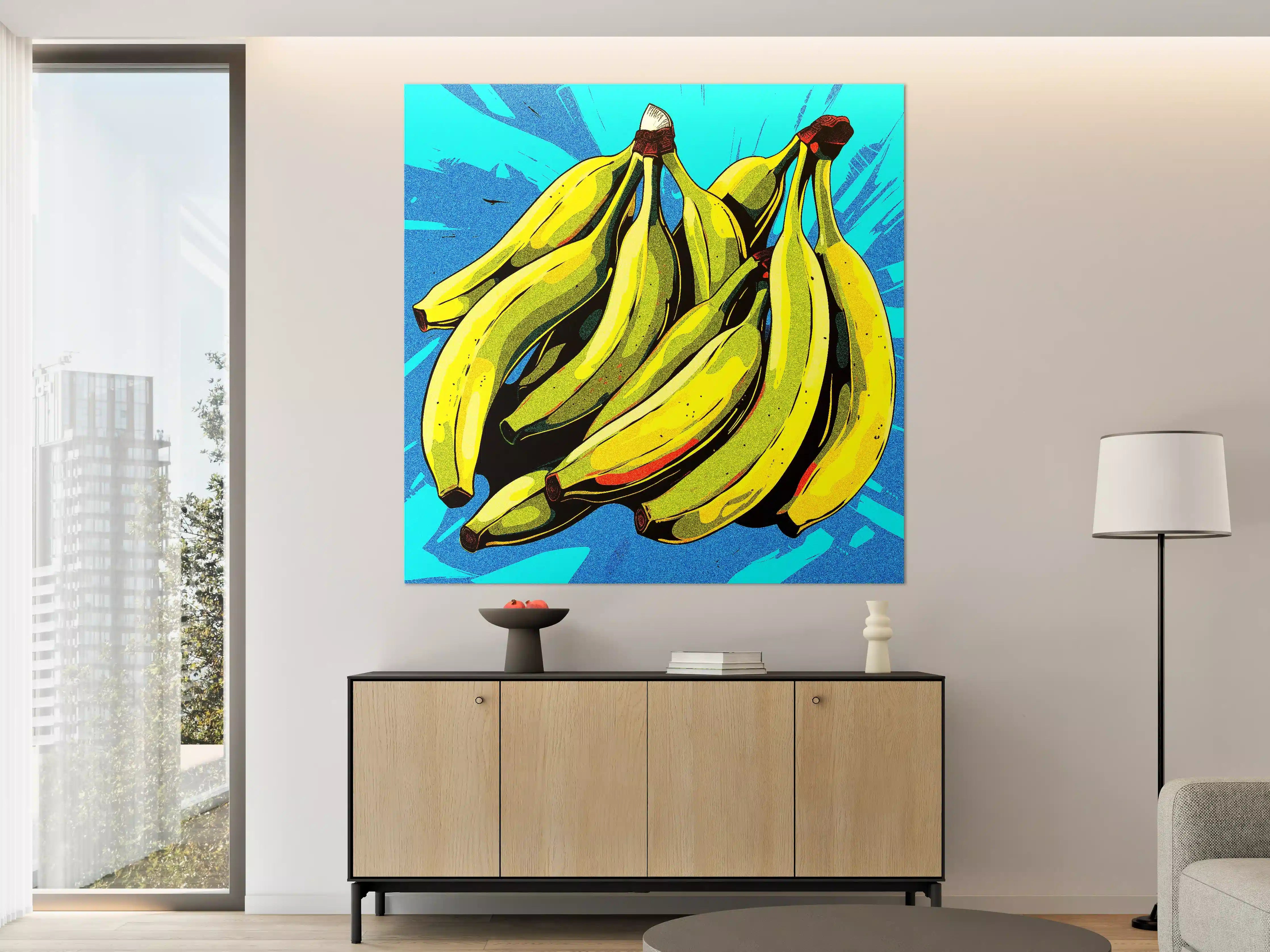 Große Wandbilder - Bunte Bananen in Pop-Art-Stil