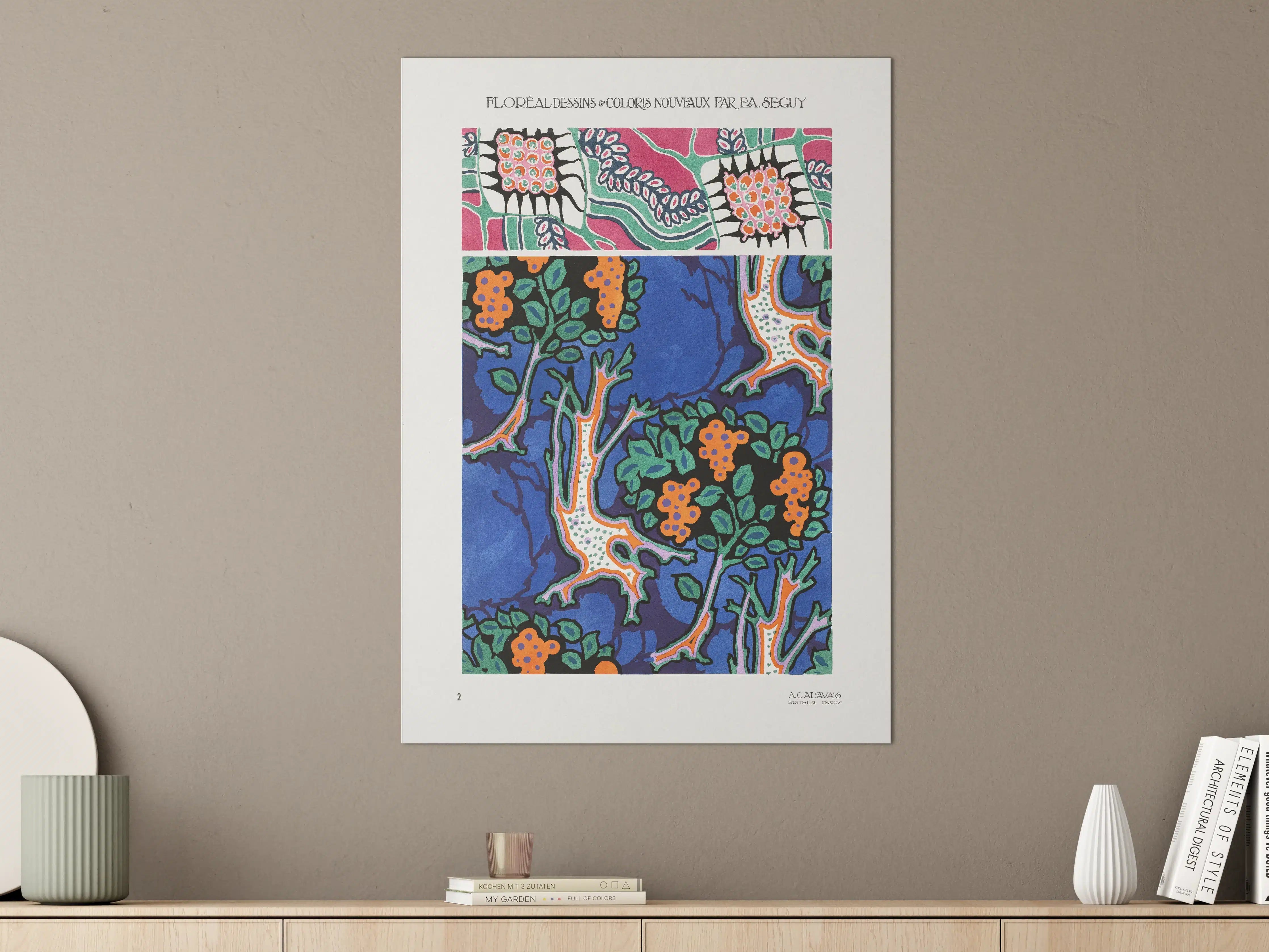 Große Wandbilder - Bunte Baum- und Blumenmuster in abstrakter Kunst