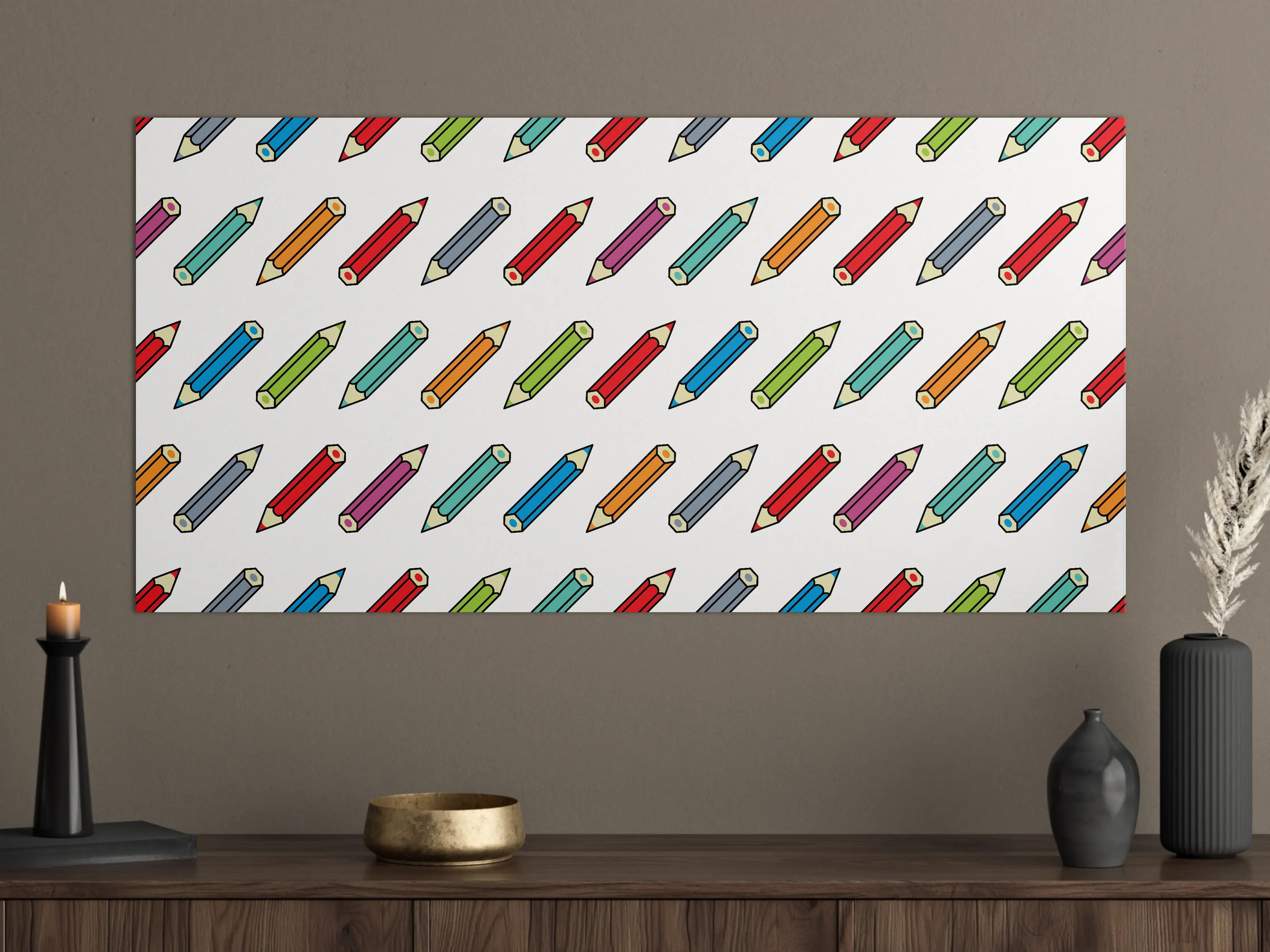 Große Wandbilder - Bunte Bleistift-Muster Illustration