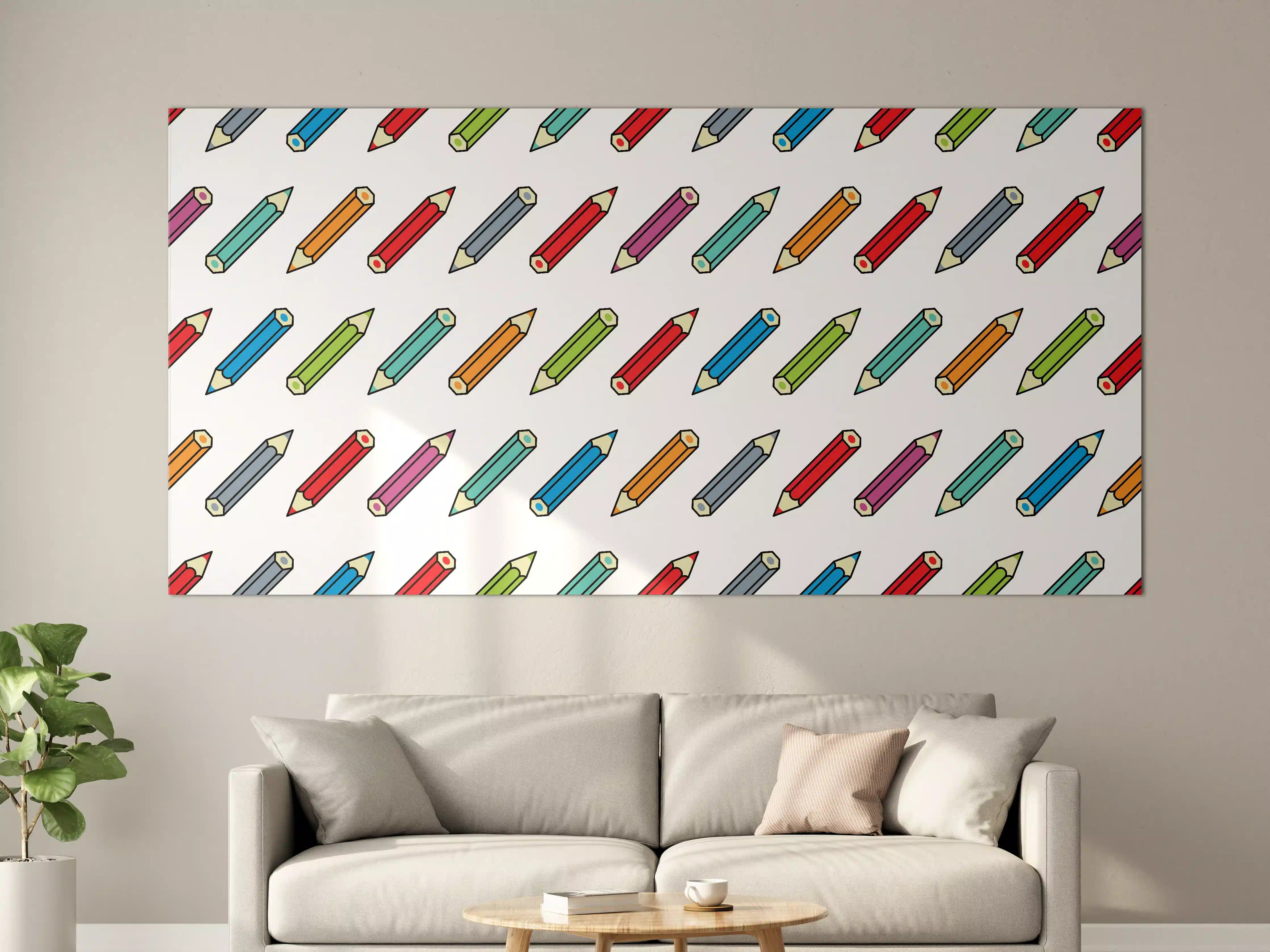 Große Wandbilder - Bunte Bleistift-Muster Illustration