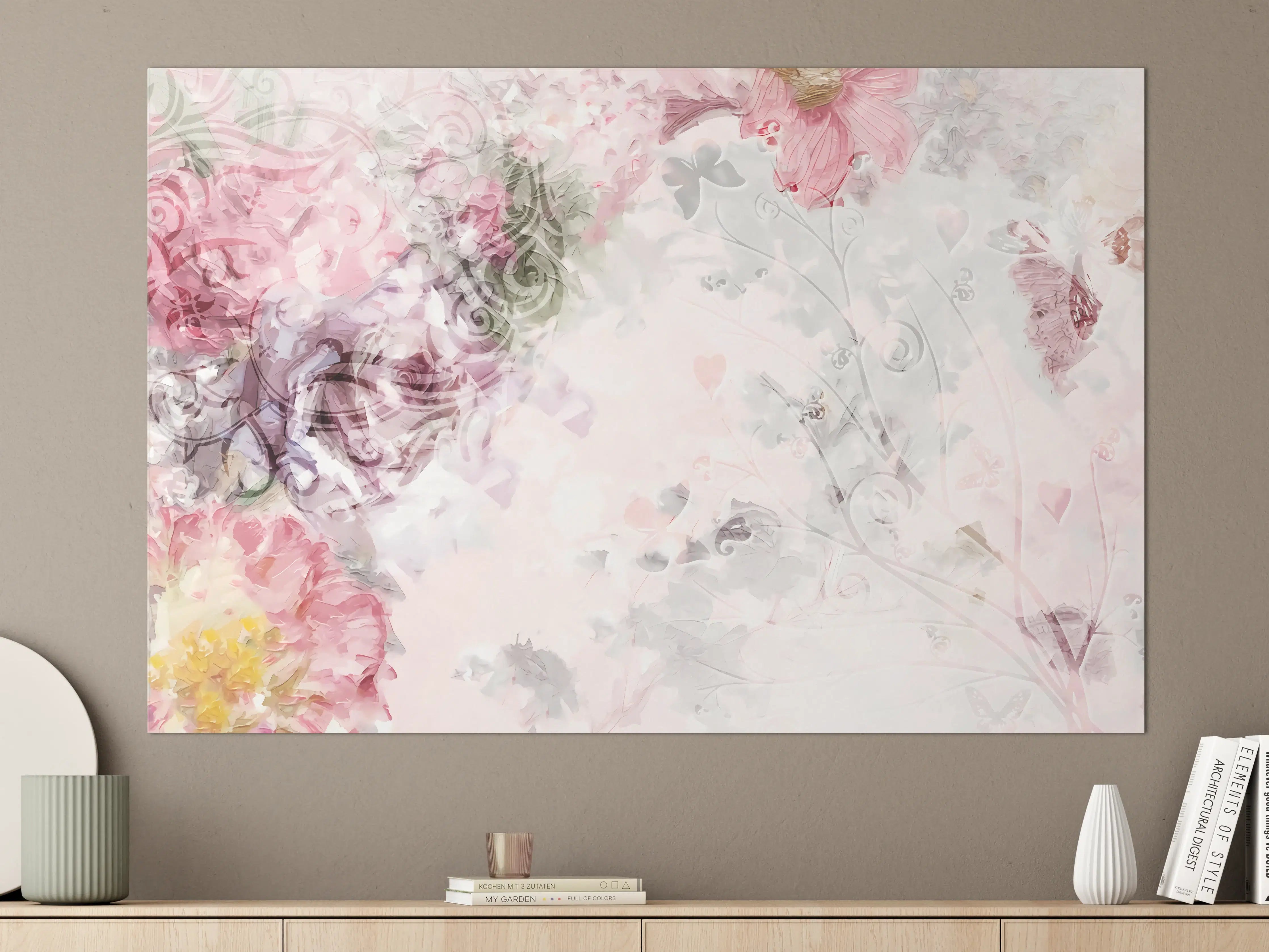 Große Wandbilder - Bunte Blumen - Pastell Farben