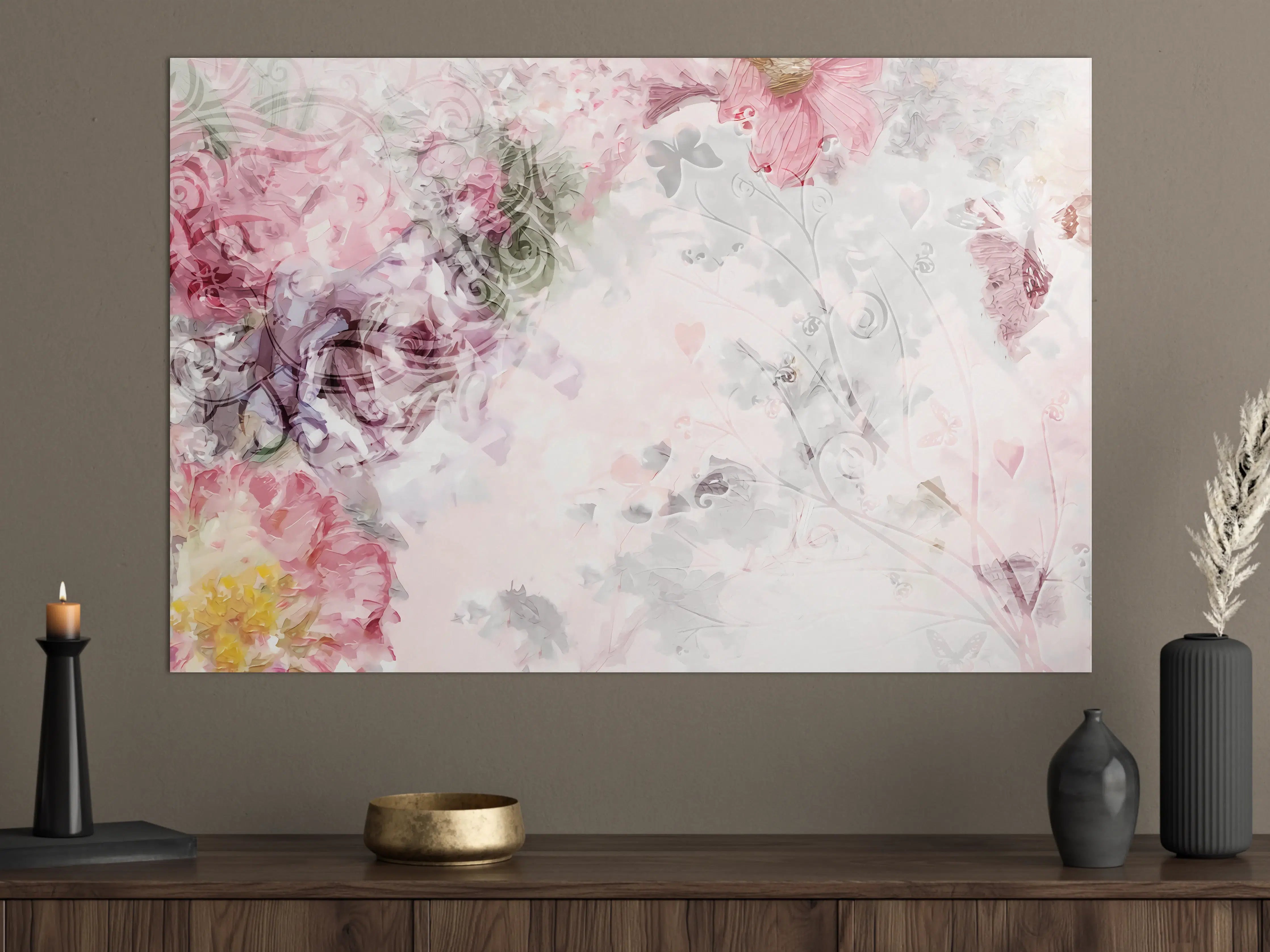 Große Wandbilder - Bunte Blumen - Pastell Farben