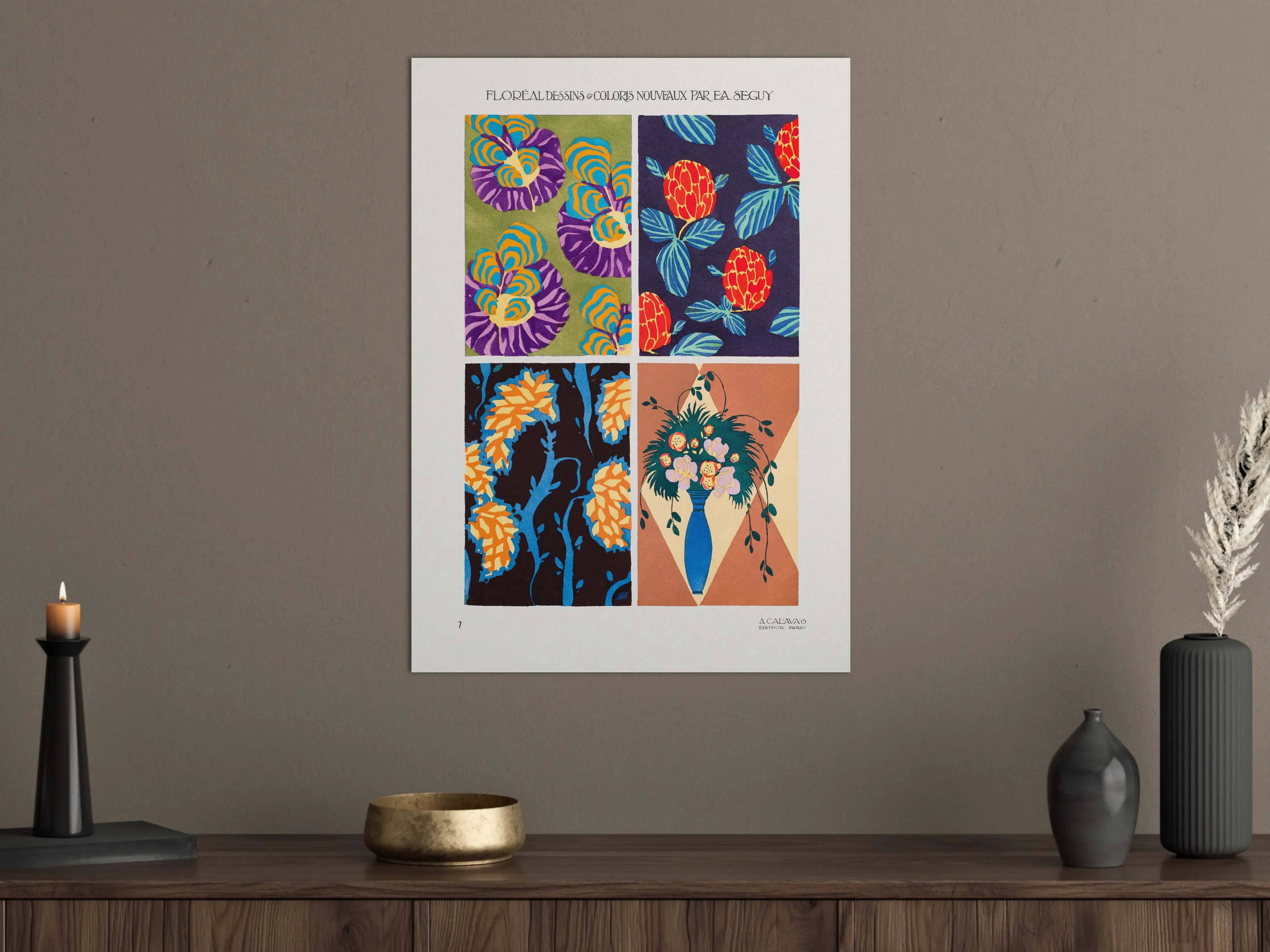 Große Wandbilder - Bunte Blumenmuster