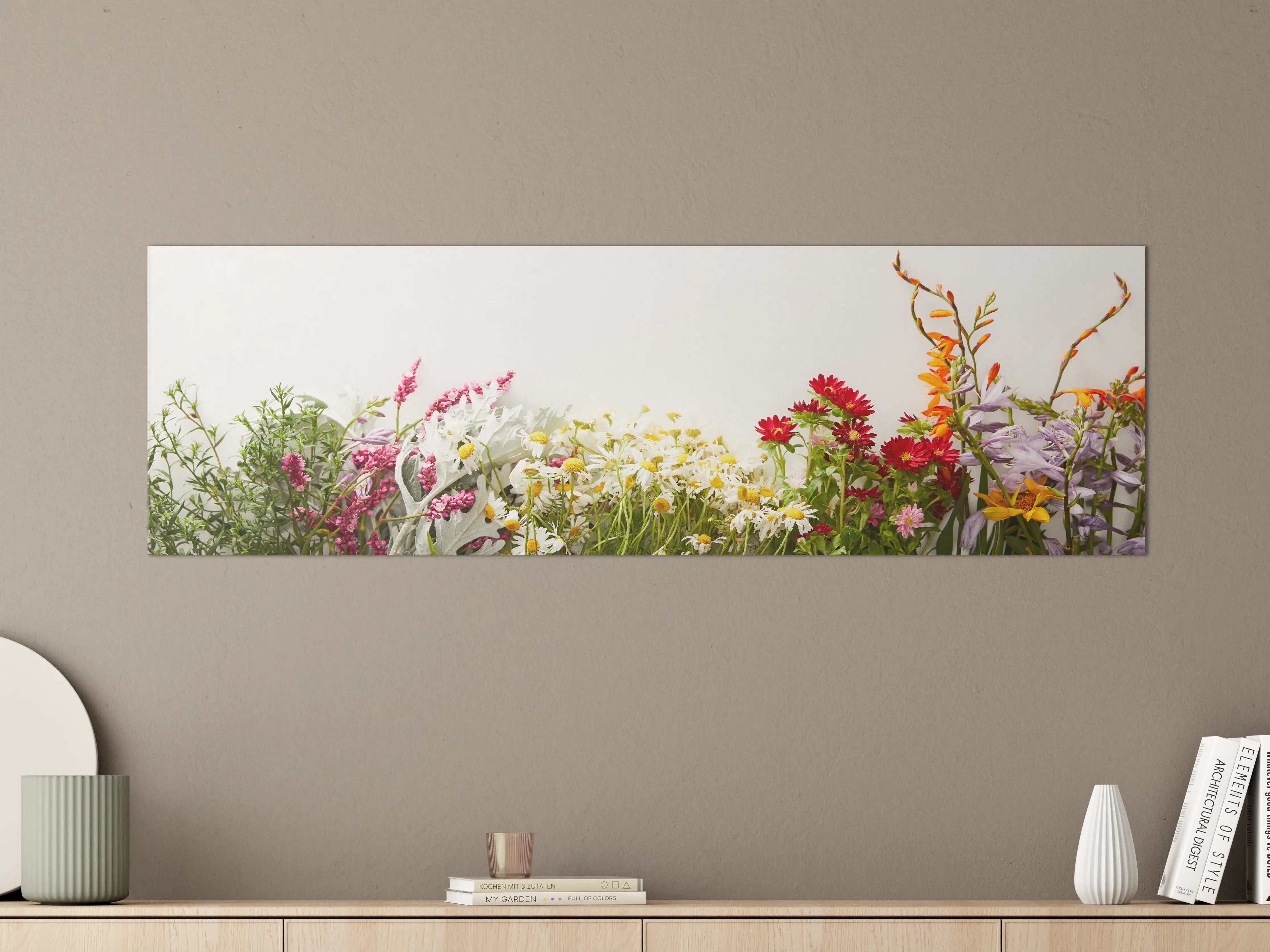 Große Wandbilder - Bunte Blumenwiese mit vielfältigen Blüten