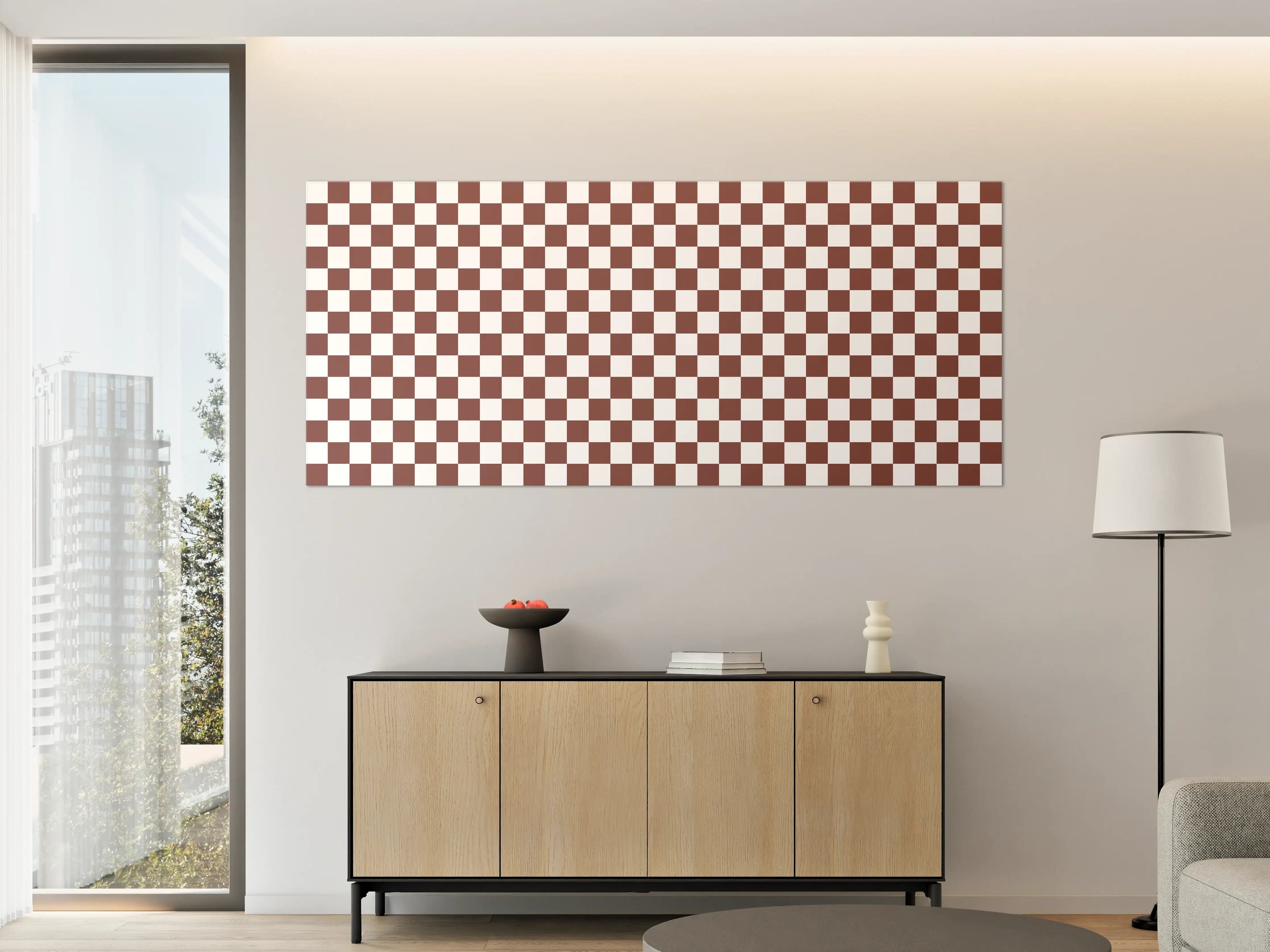 Große Wandbilder - Bunte Checkered Mustertapete