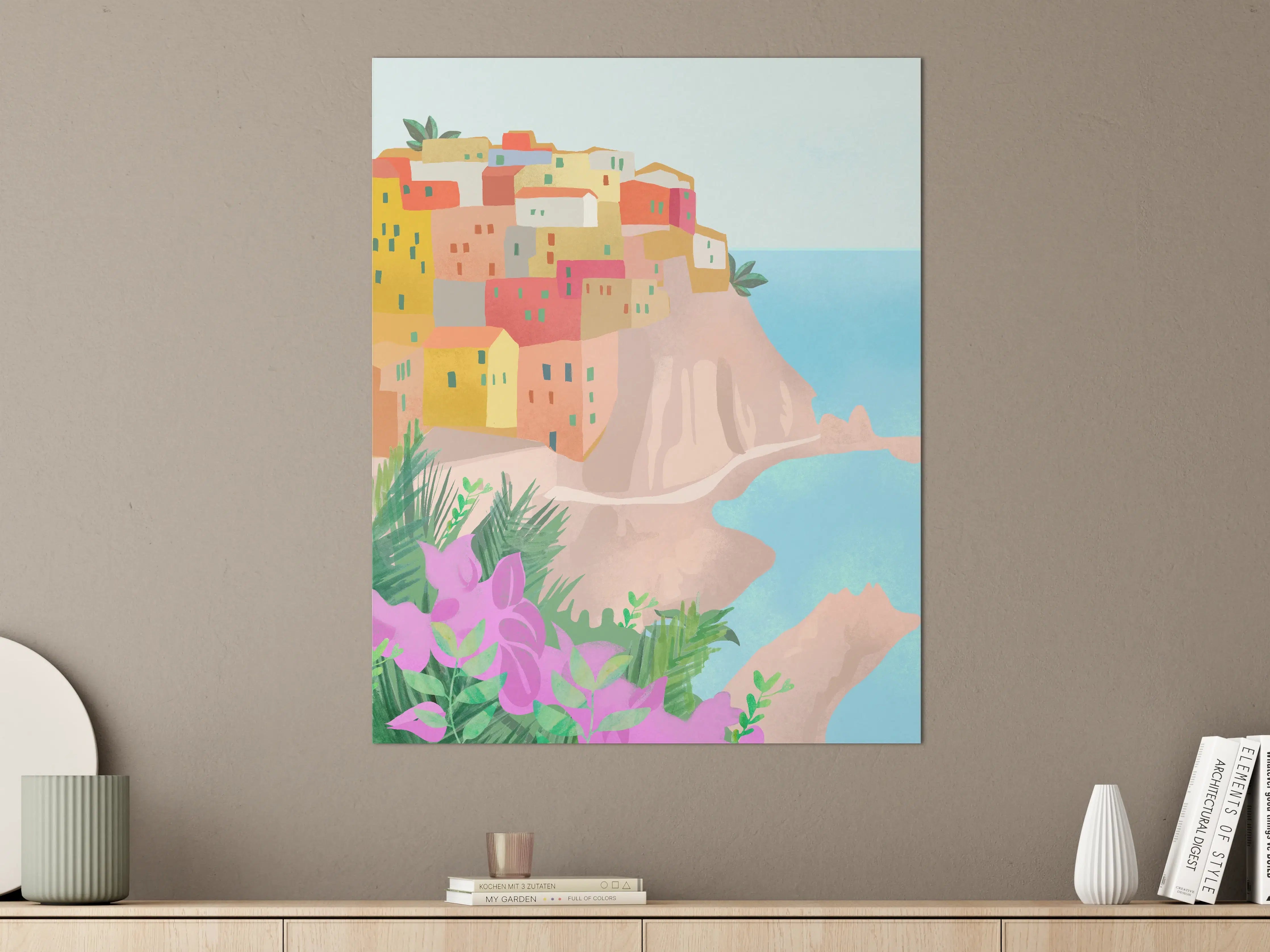 Große Wandbilder - Bunte Cinque Terre Illustration