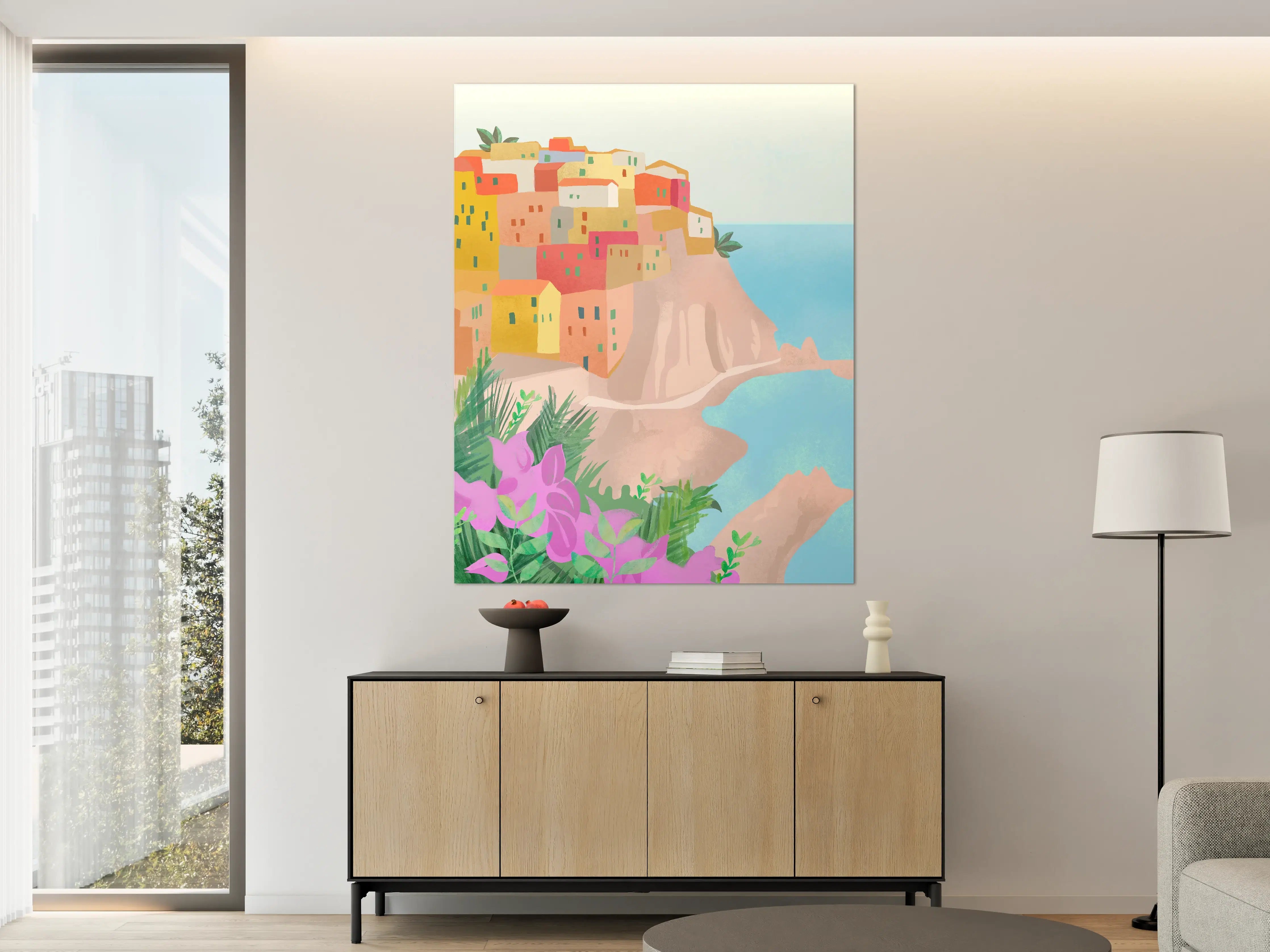 Große Wandbilder - Bunte Cinque Terre Illustration