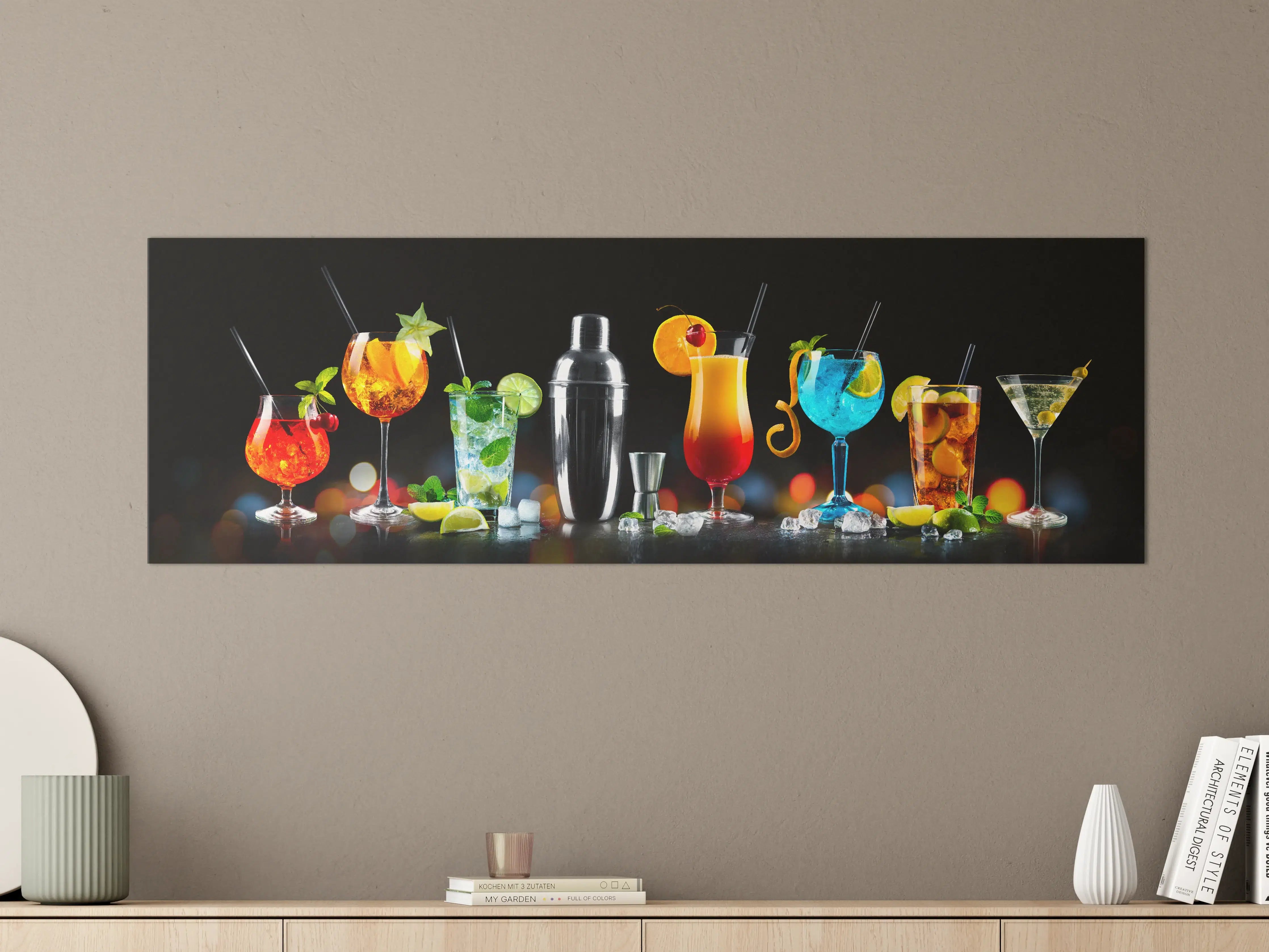 Große Wandbilder - Bunte Cocktail-Vielfalt Abend Bar