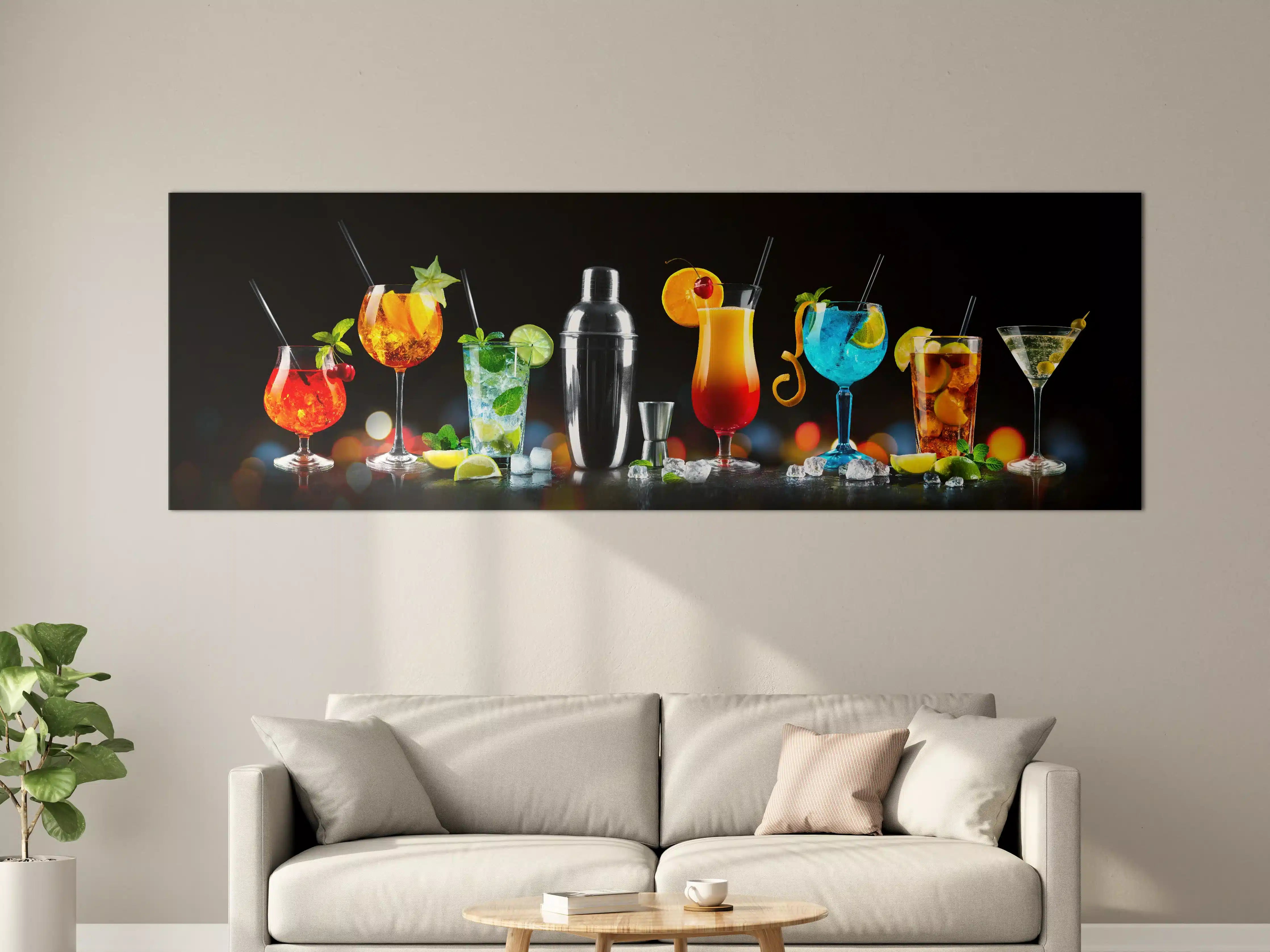 Große Wandbilder - Bunte Cocktail-Vielfalt Abend Bar