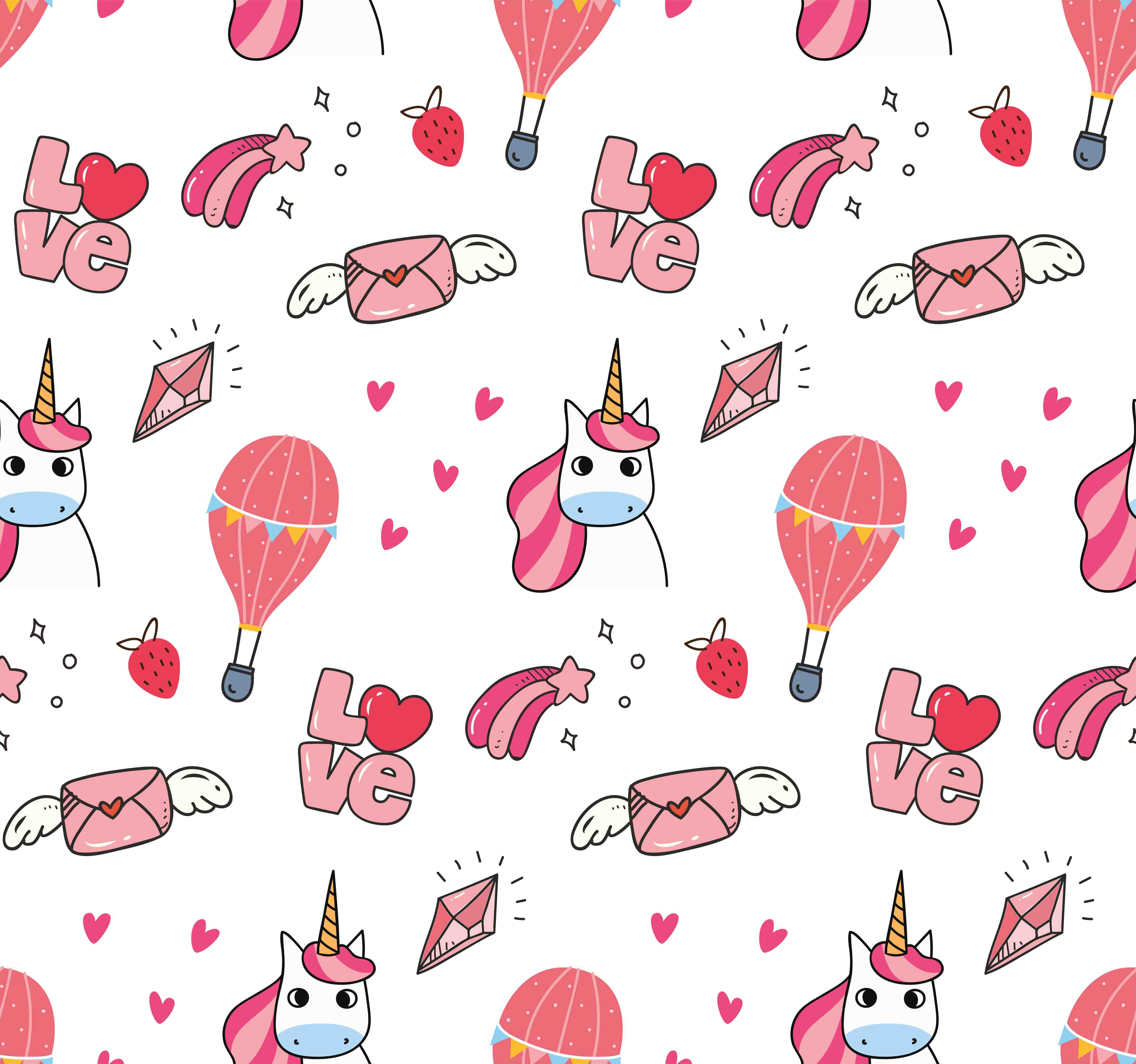 Große Wandbilder-Bunte Einhorn-Liebe Designmuster