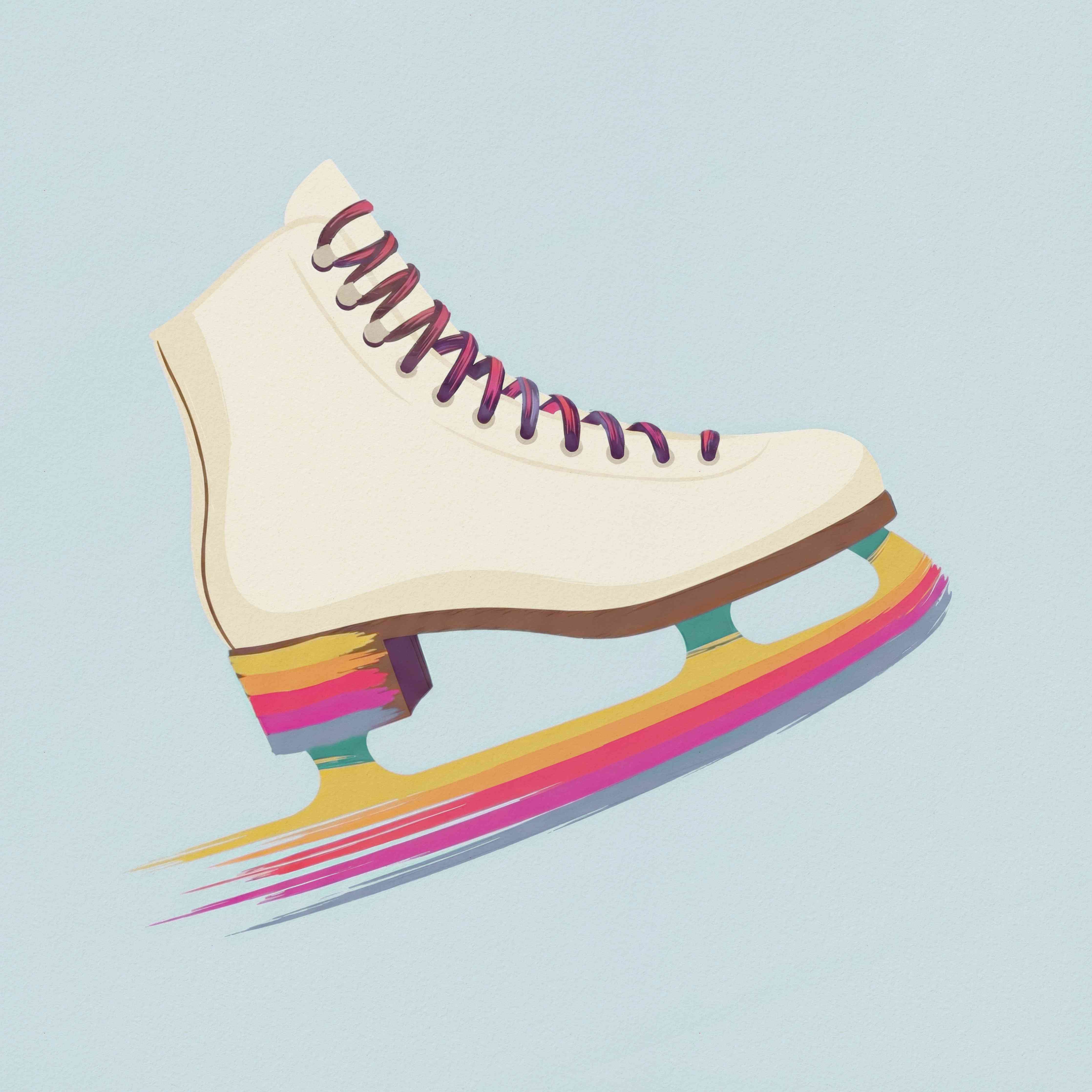 Große Wandbilder-Bunte Eislauf-Schuhe mit Regenbogen-Optik