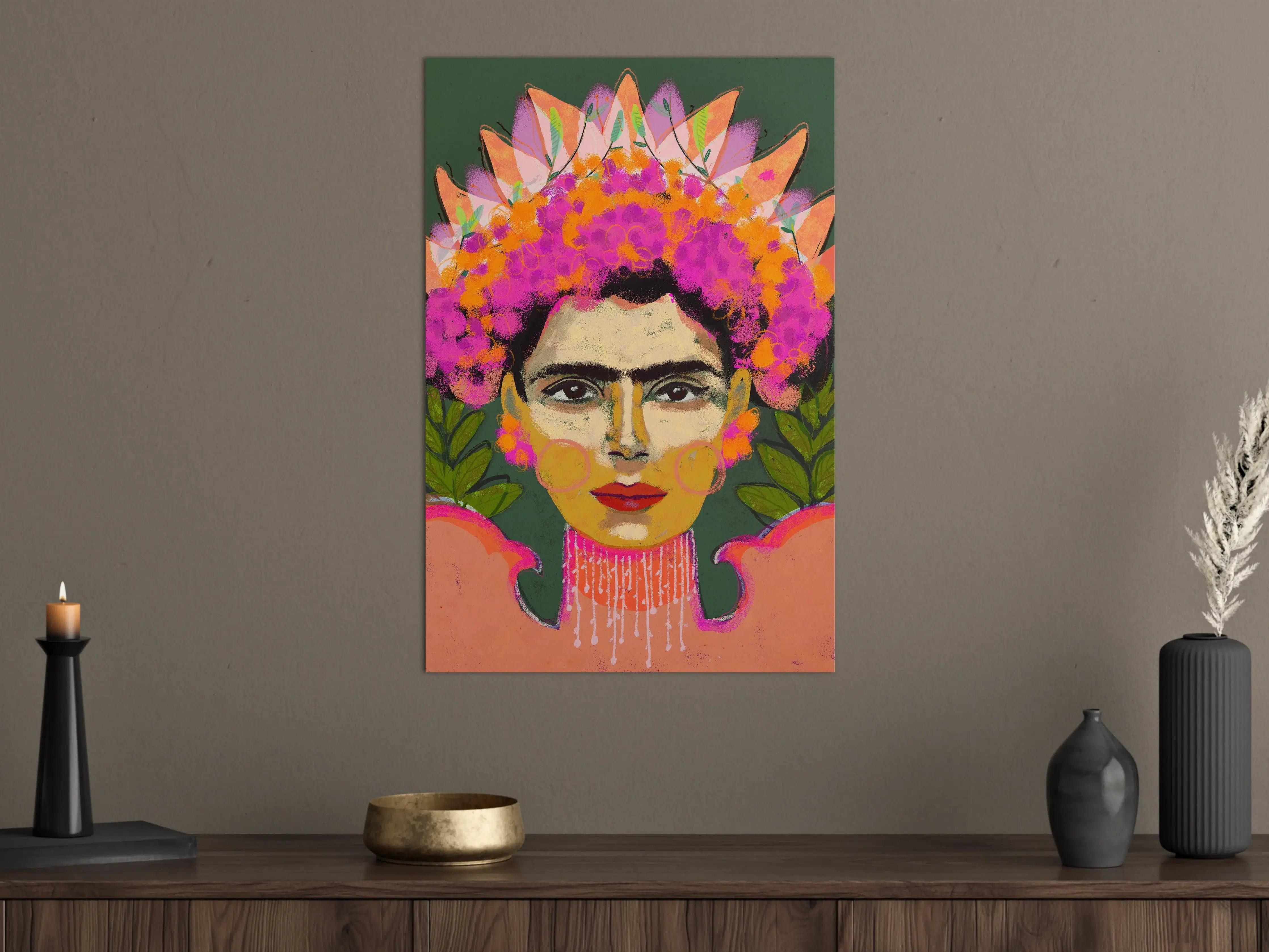 Große Wandbilder - Bunte Frida Kahlo Inspiration