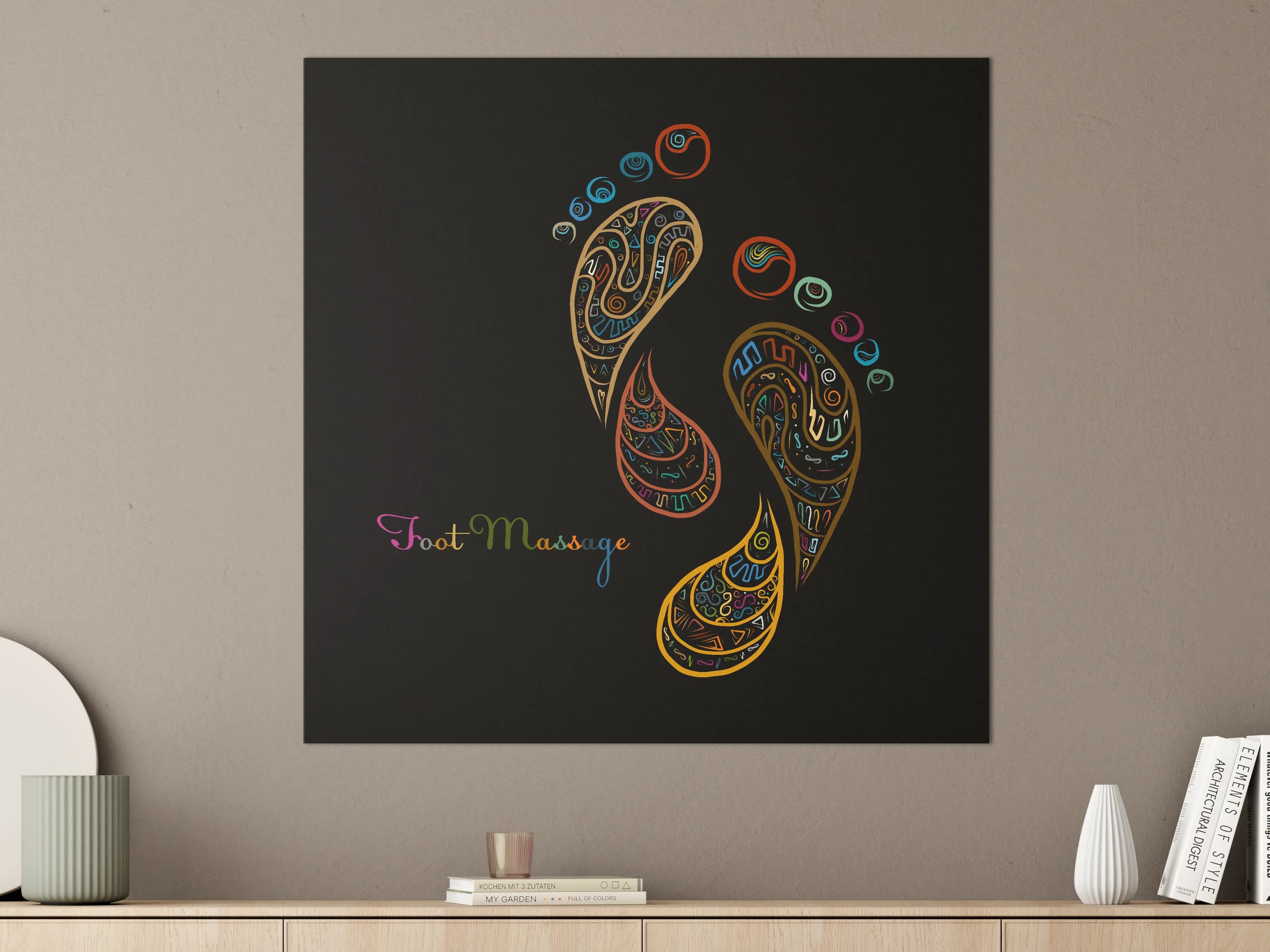 Große Wandbilder - Bunte Fußmassage Illustration