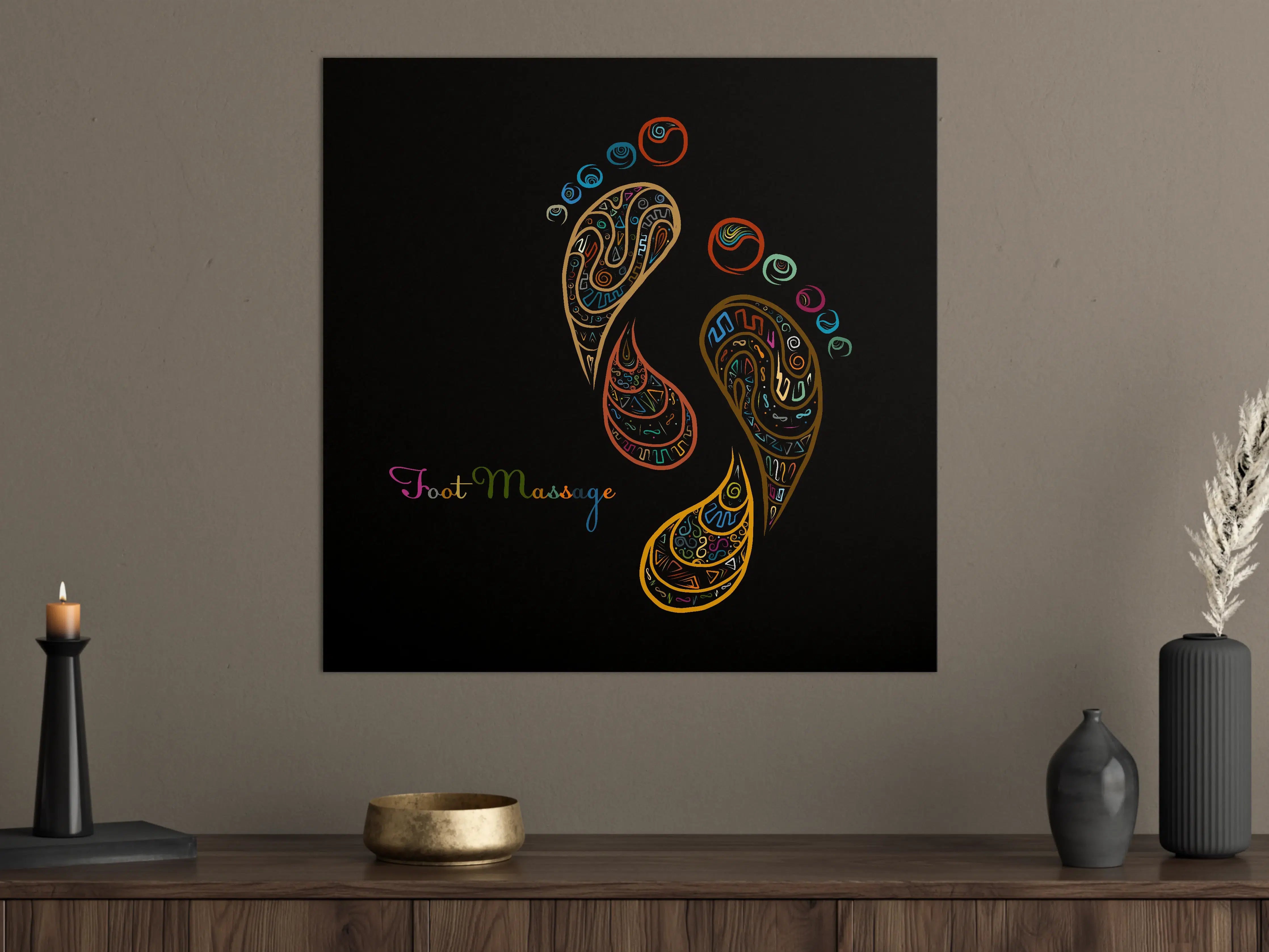 Große Wandbilder - Bunte Fußmassage Illustration