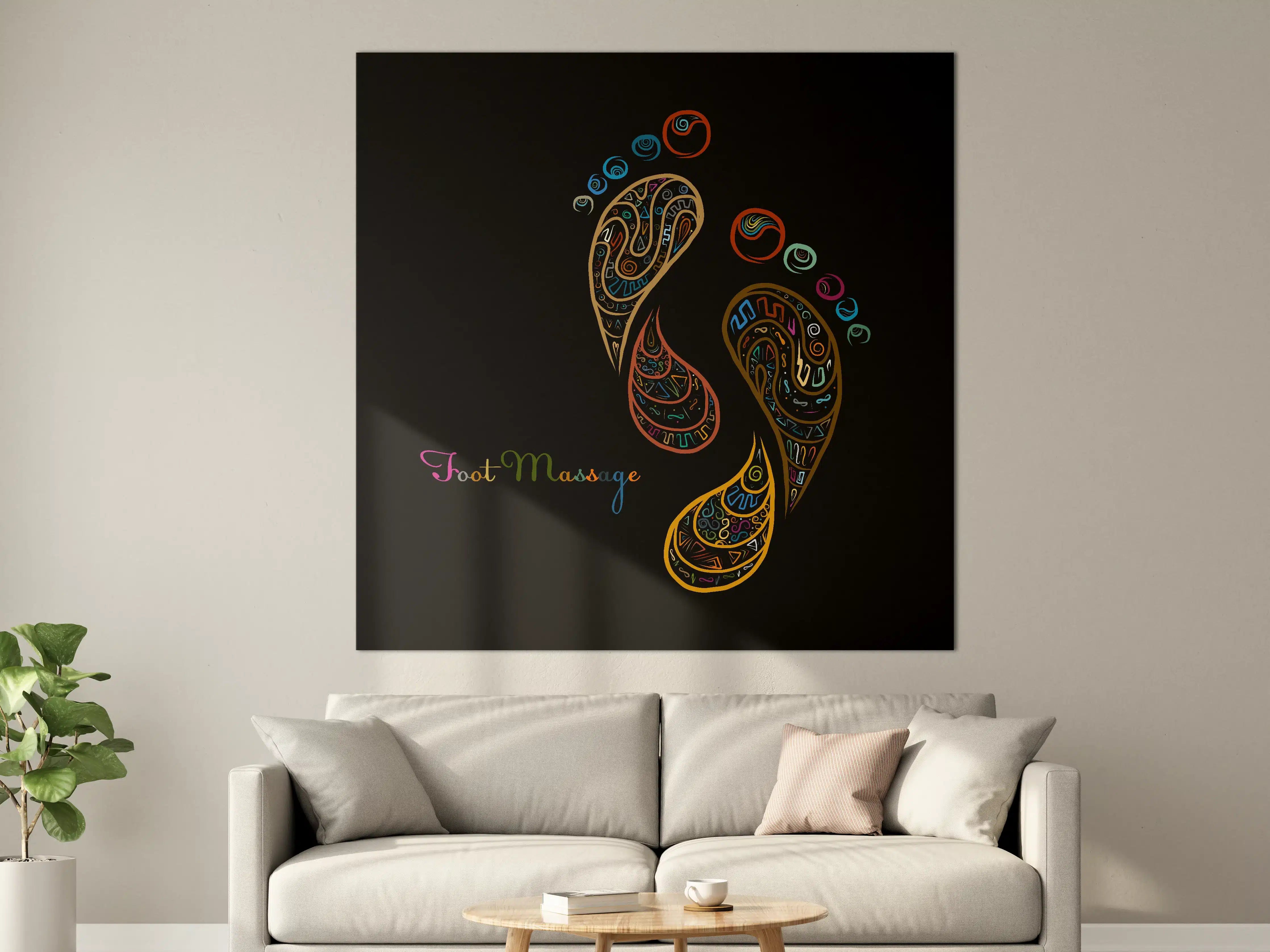 Große Wandbilder - Bunte Fußmassage Illustration