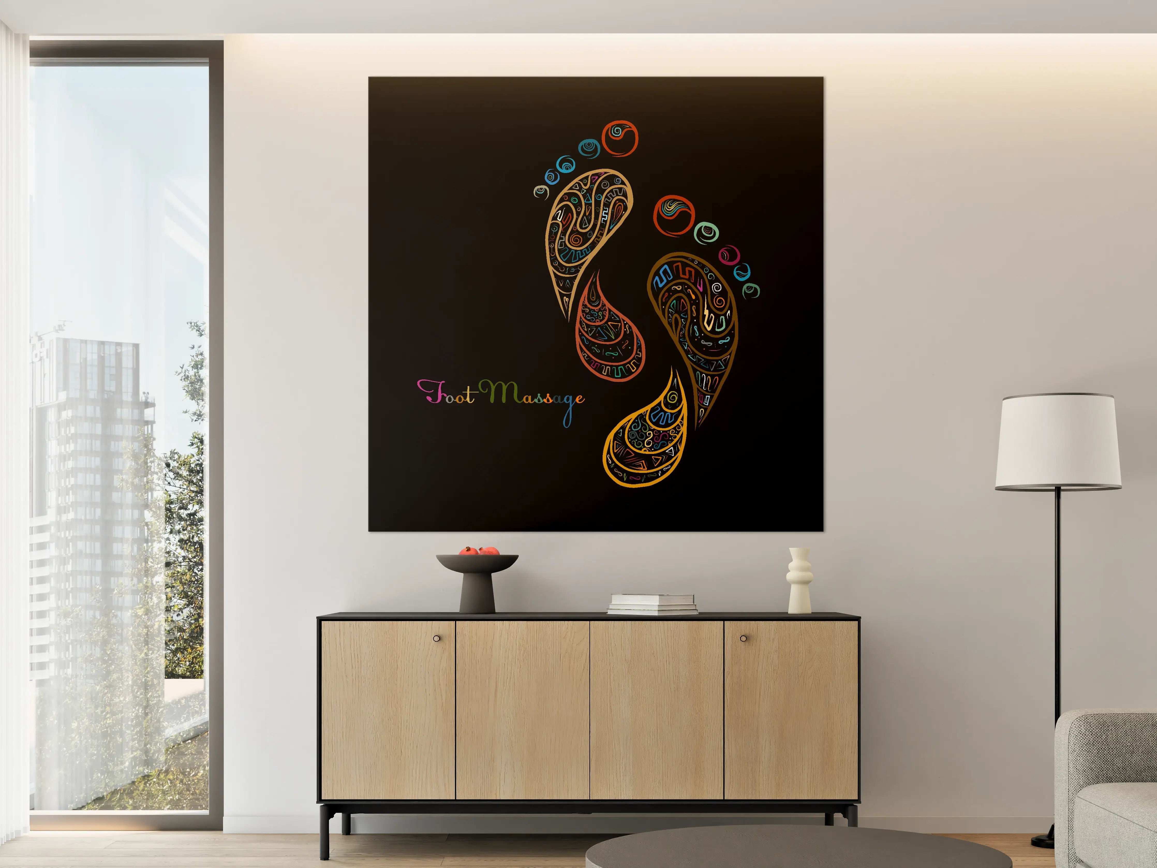 Große Wandbilder - Bunte Fußmassage Illustration