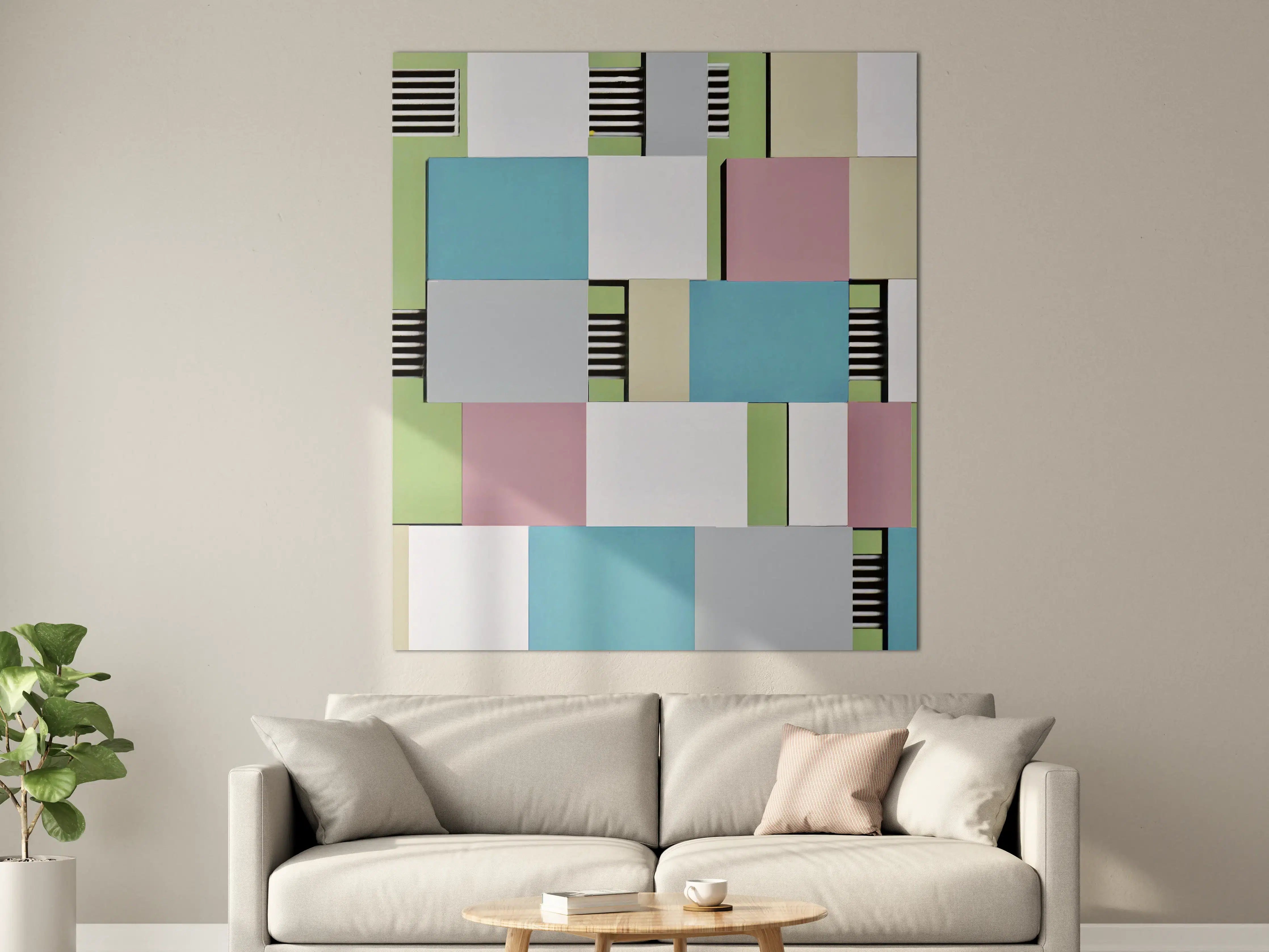 Große Wandbilder - Bunte Geometrische Fassadenkunst