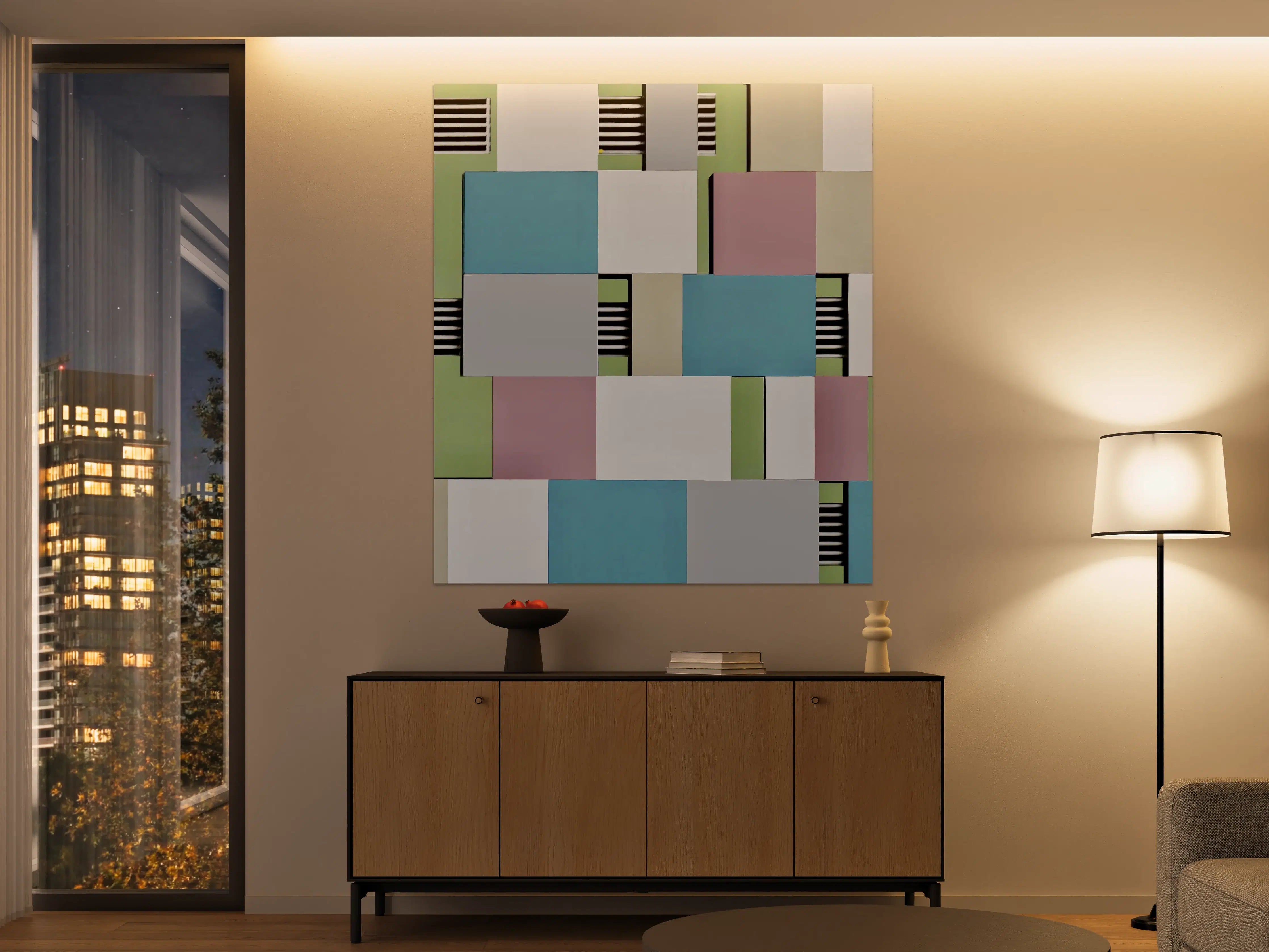 Große Wandbilder - Bunte Geometrische Fassadenkunst