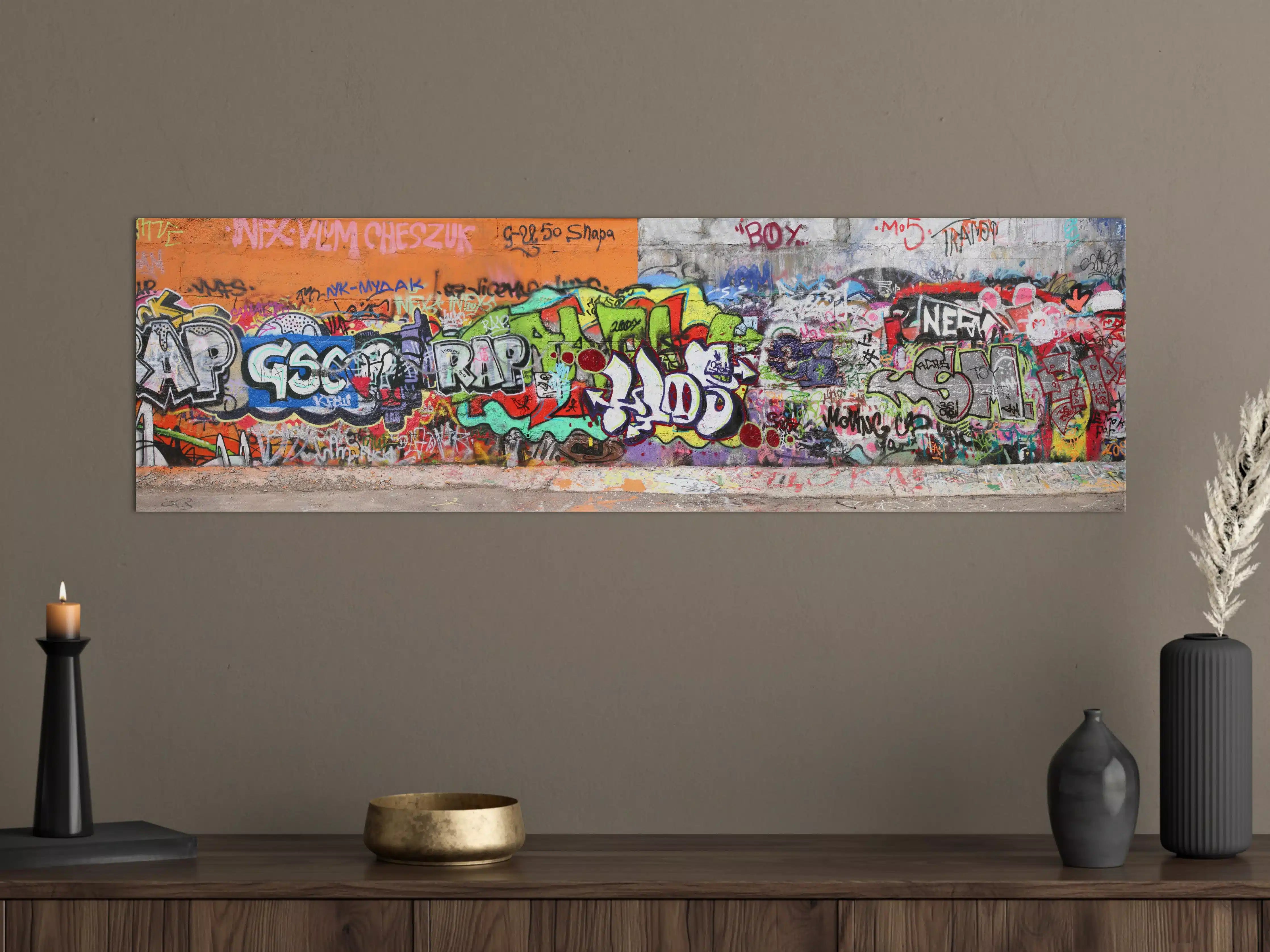 Große Wandbilder - Bunte Graffiti-Kunst Wand
