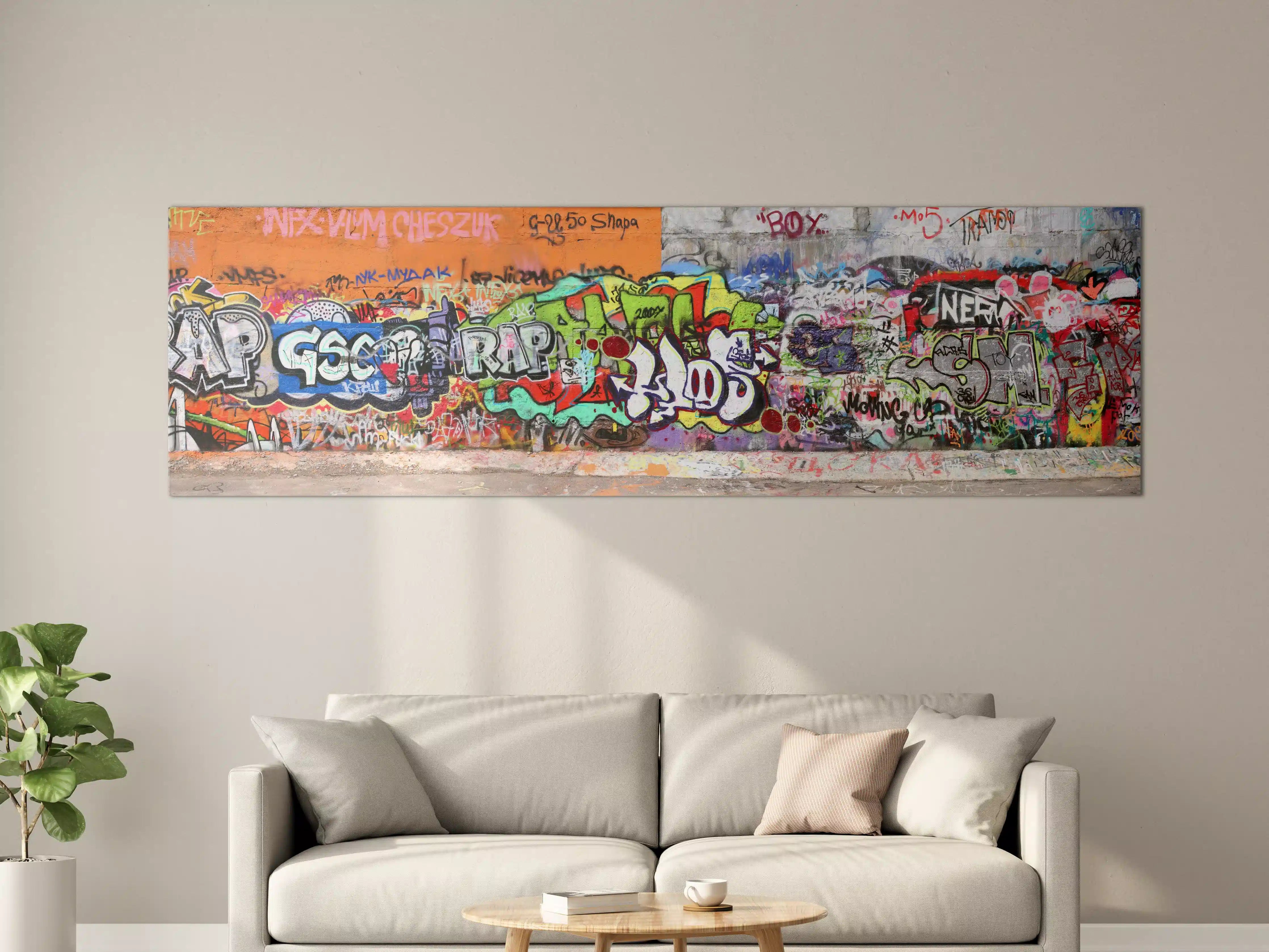 Große Wandbilder - Bunte Graffiti-Kunst Wand