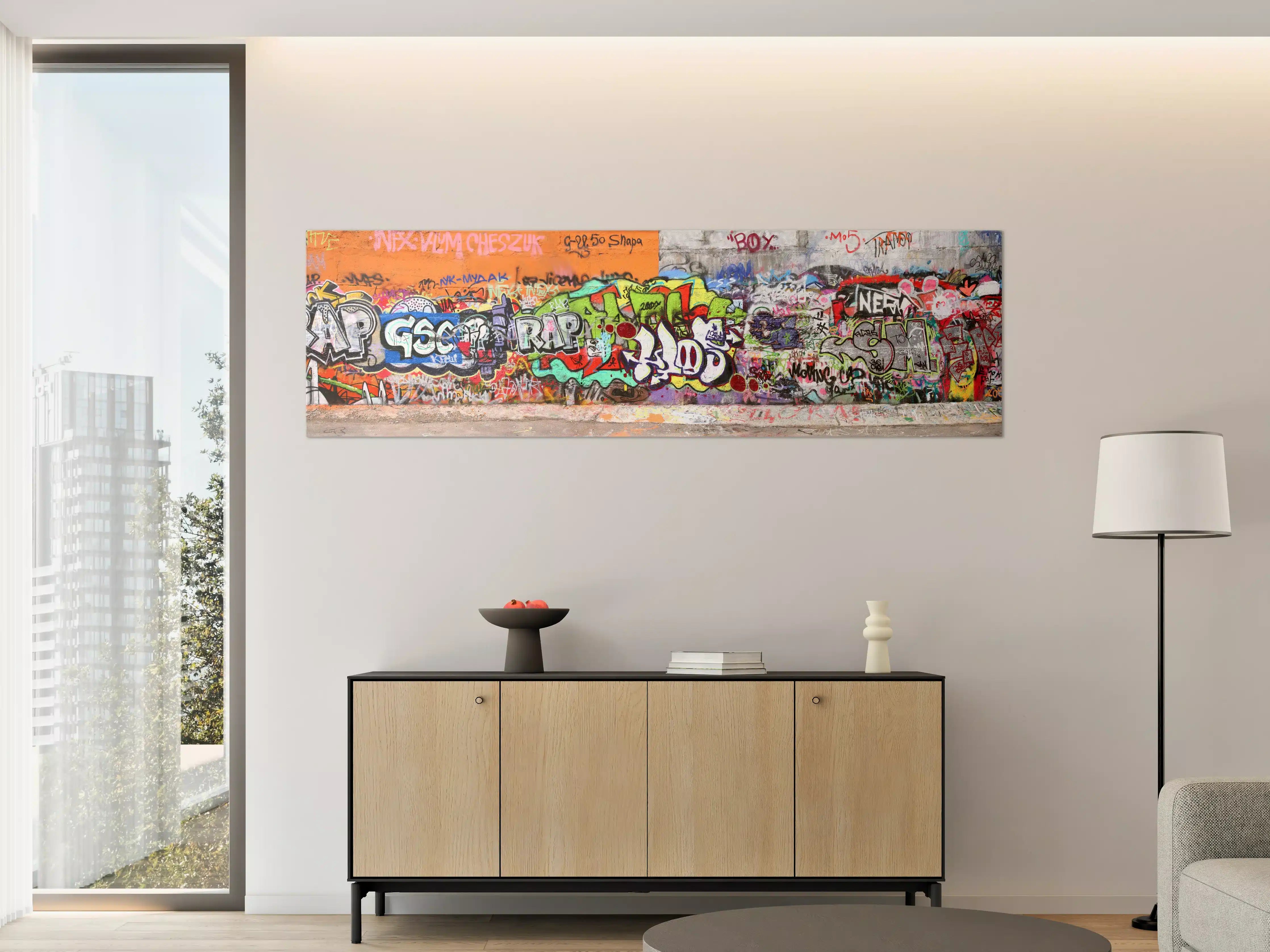 Große Wandbilder - Bunte Graffiti-Kunst Wand