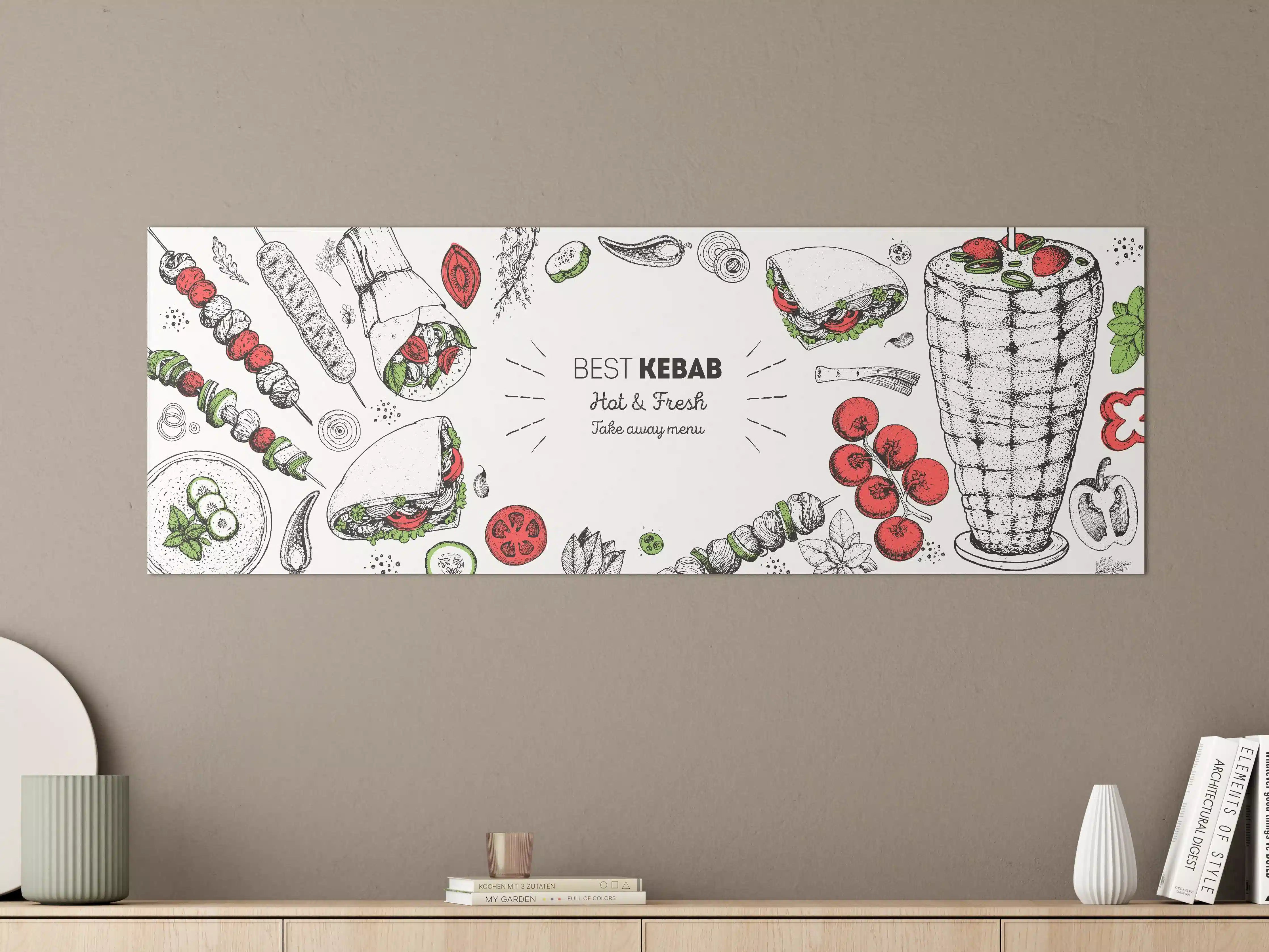 Große Wandbilder - Bunte Kebab-Motiv Design
