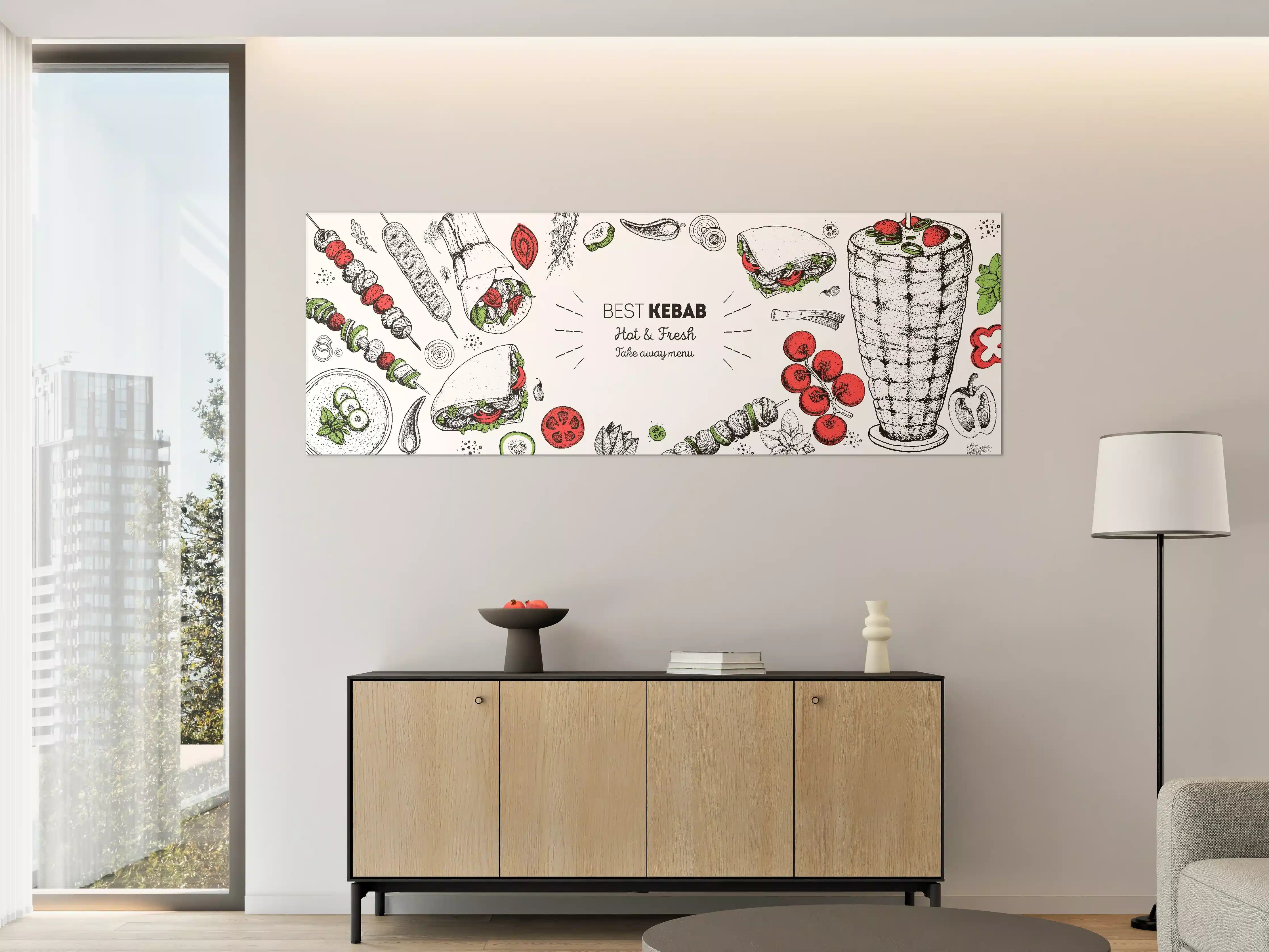 Große Wandbilder - Bunte Kebab-Motiv Design
