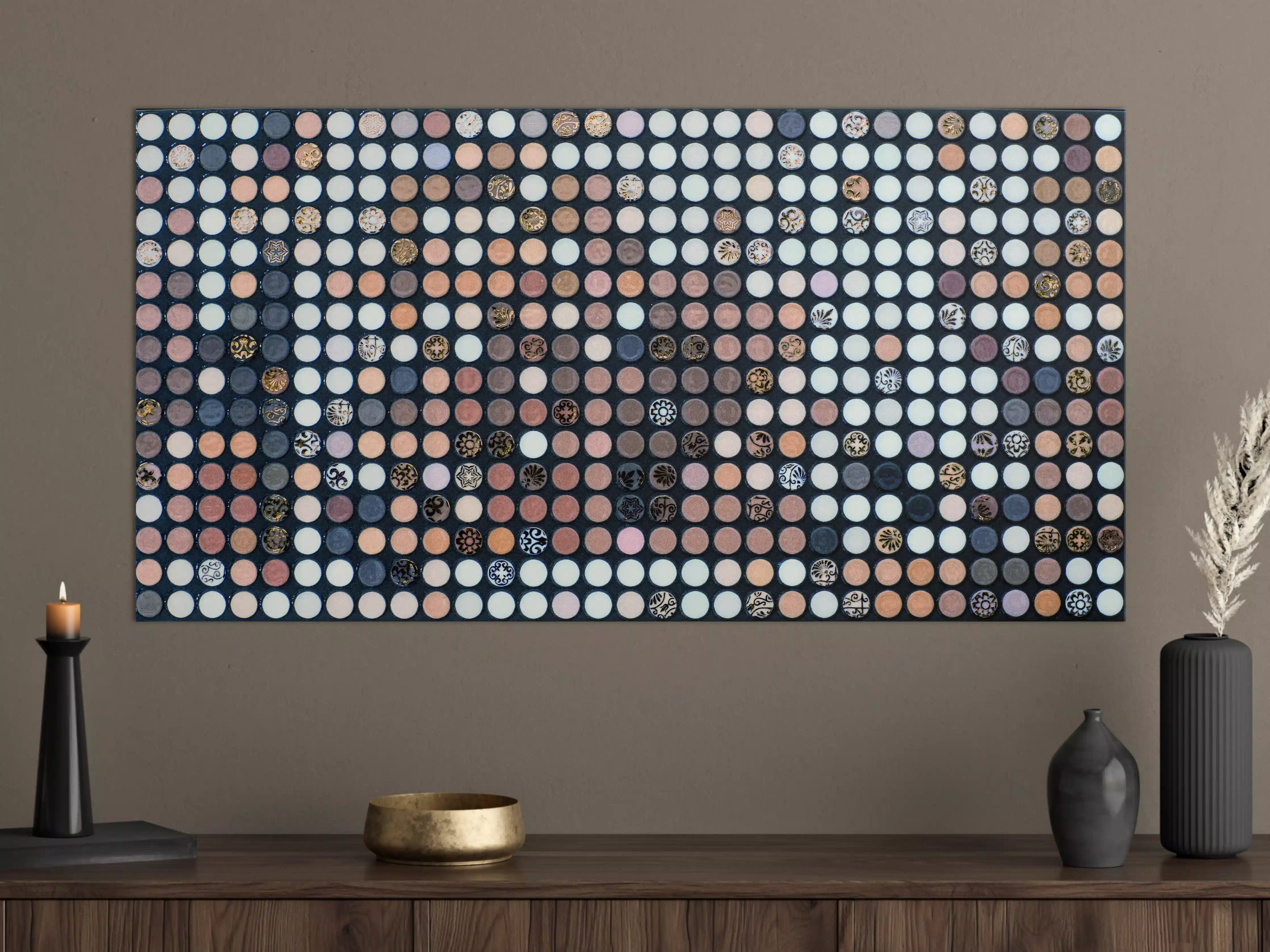 Große Wandbilder - Bunte Mosaik-Design mit vielseitigen Farbtönen