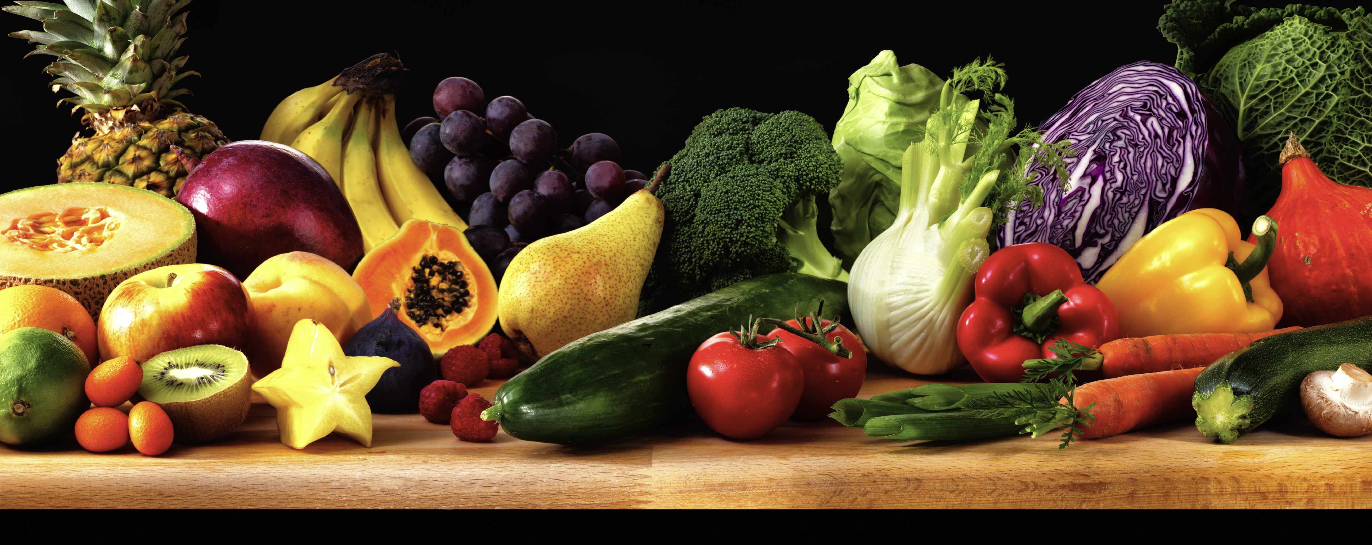 Große Wandbilder-Bunte Obst- und Gemüsevielfalt