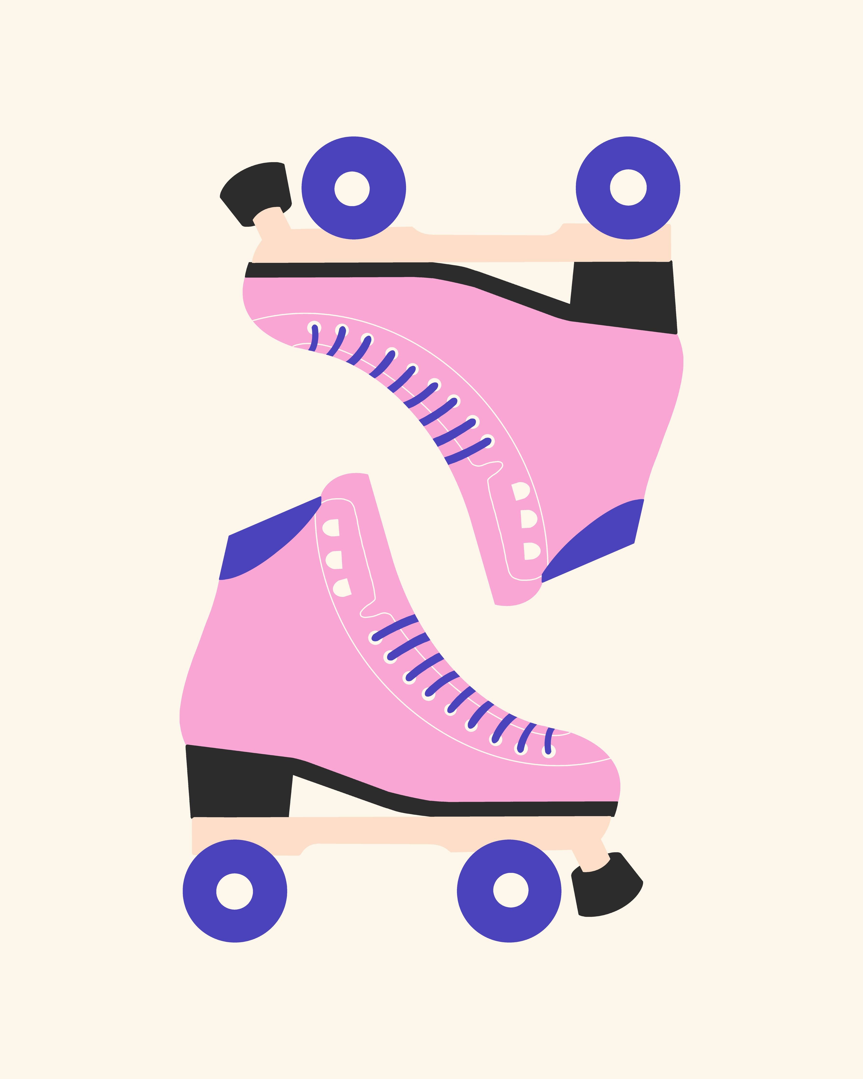 Große Wandbilder-Bunte Rollschuhe mit modernem Design