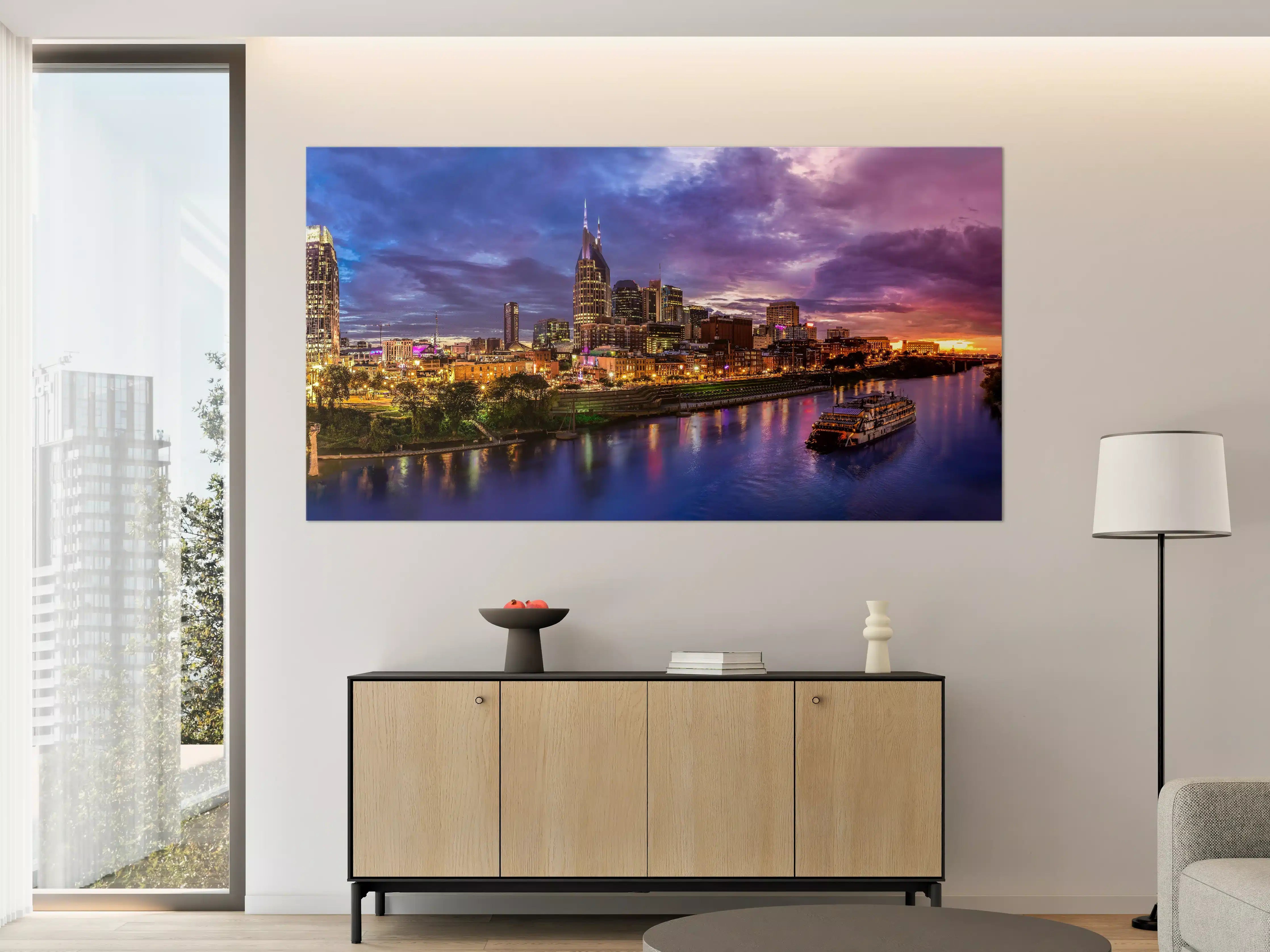 Große Wandbilder - Bunte Skyline von Nashville
