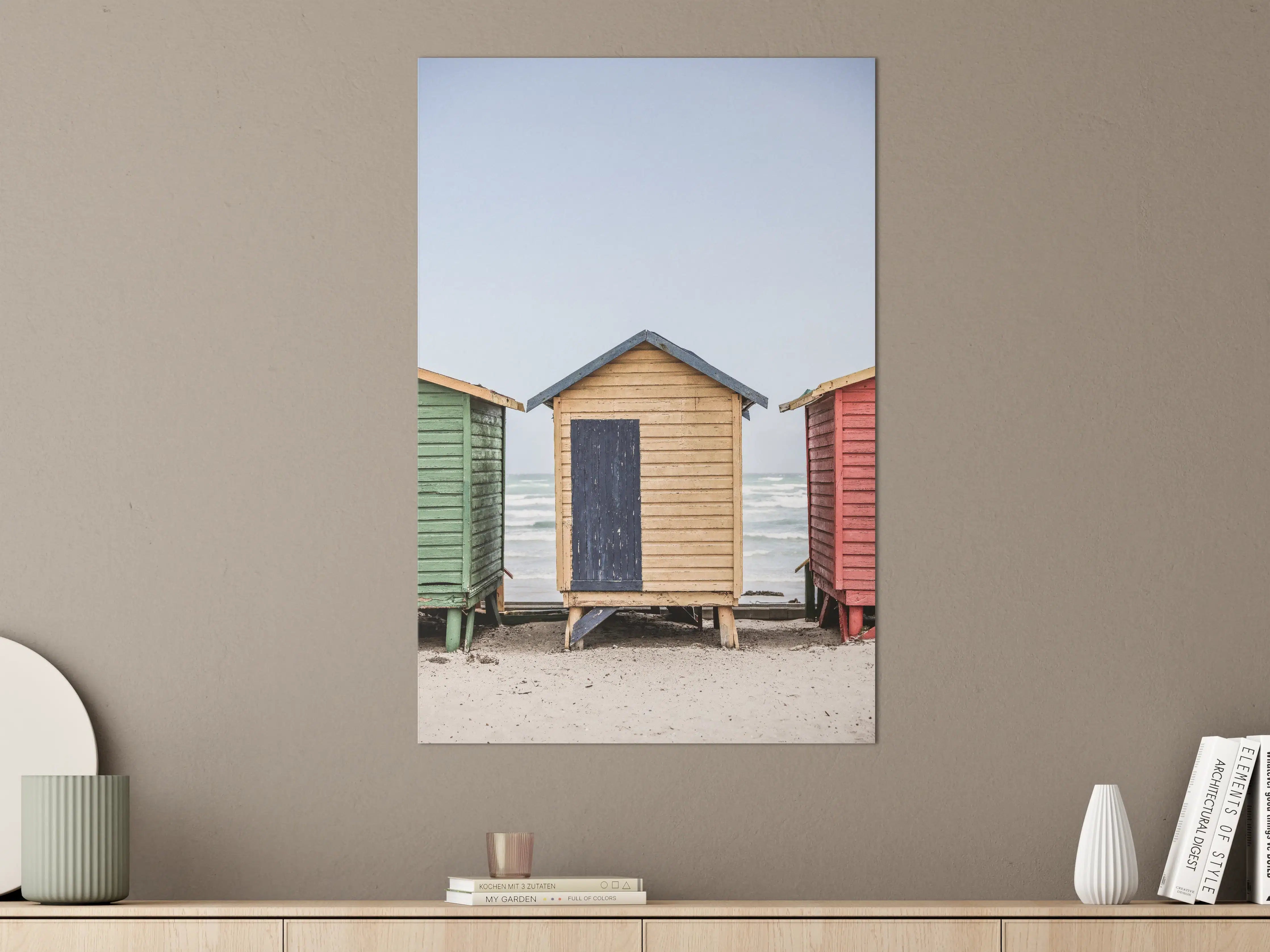 Große Wandbilder - Bunte Strandhaus-Trio