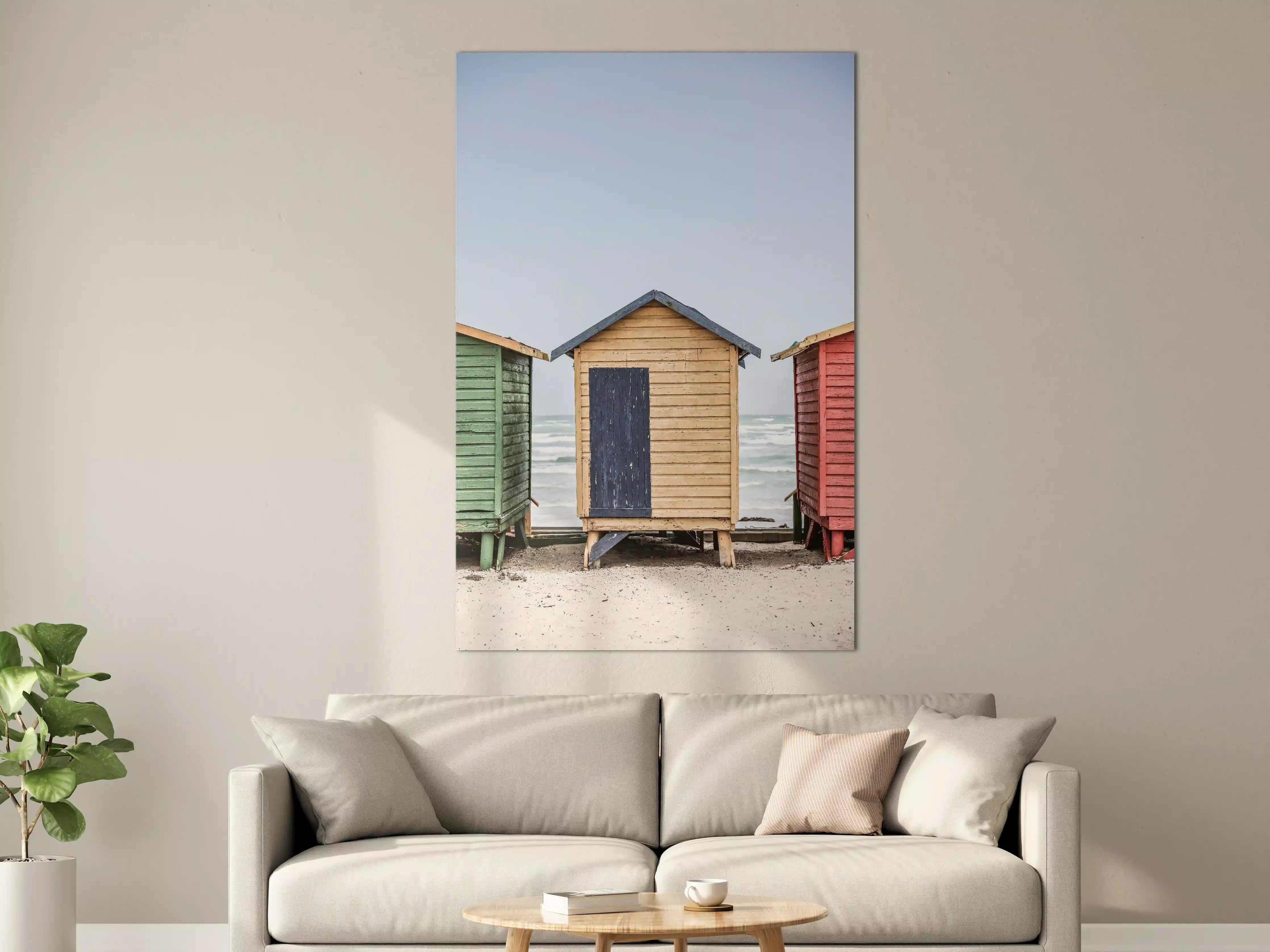 Große Wandbilder - Bunte Strandhaus-Trio
