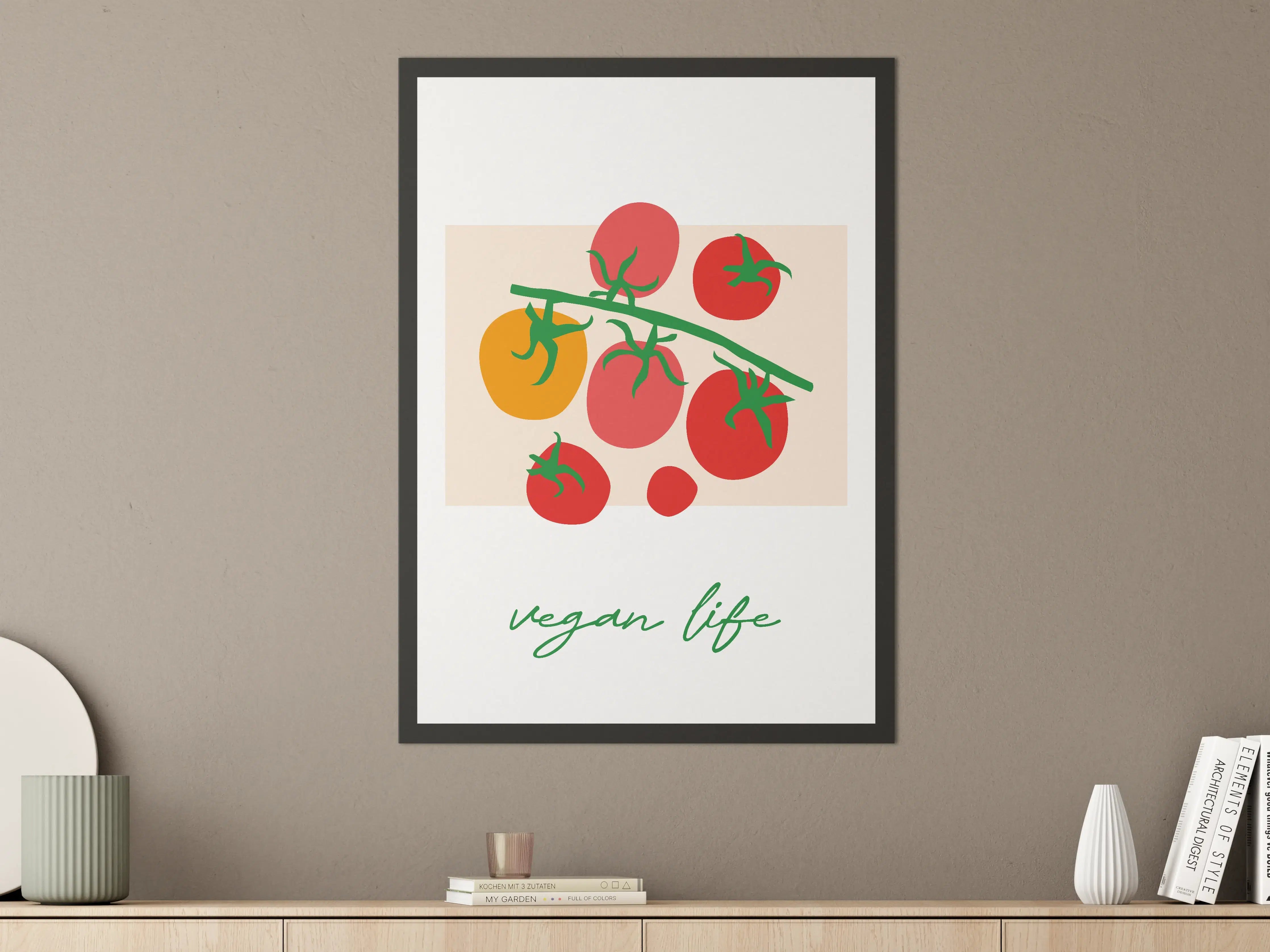 Große Wandbilder - Bunte Tomaten auf Zweig