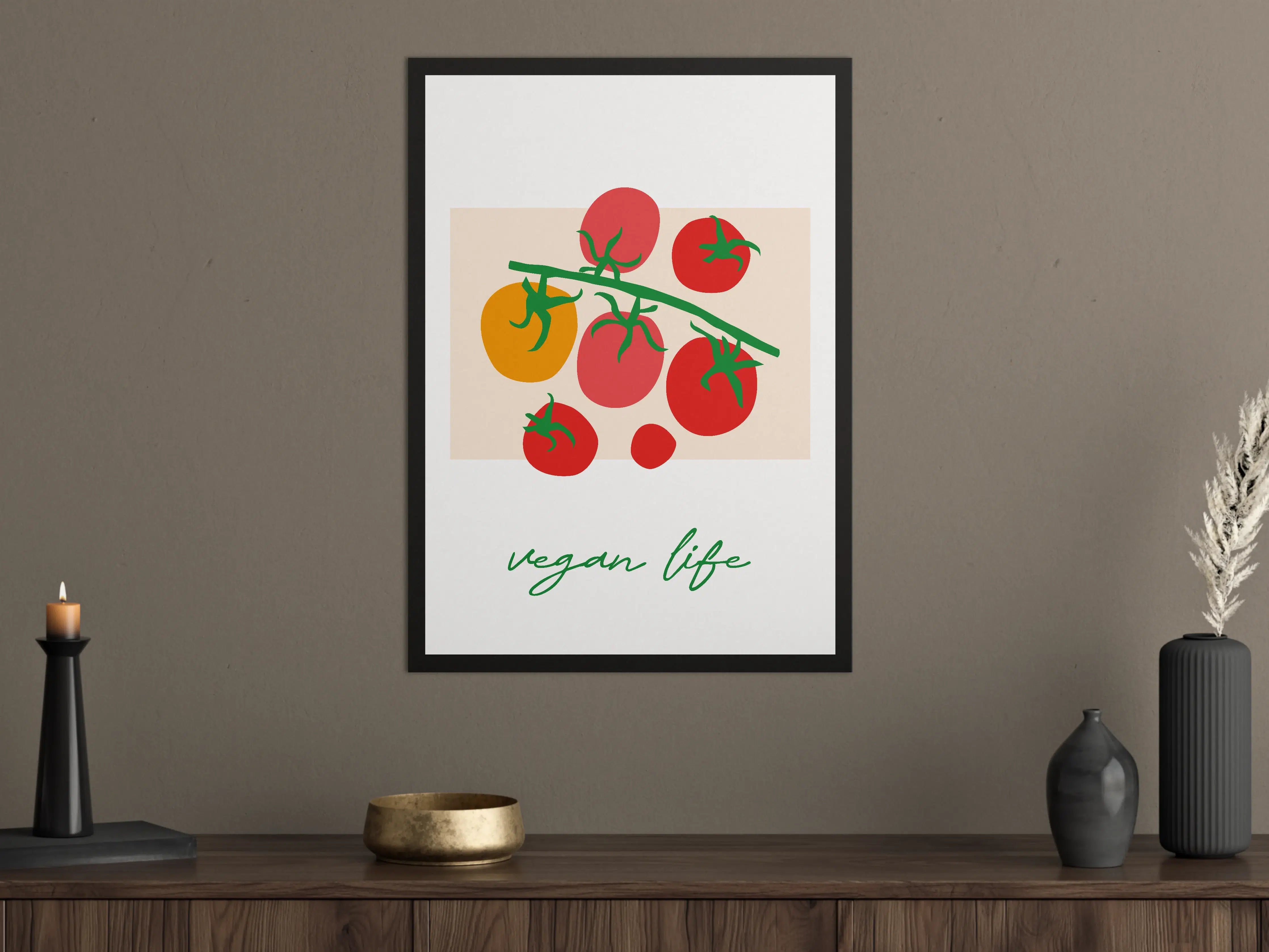 Große Wandbilder - Bunte Tomaten auf Zweig