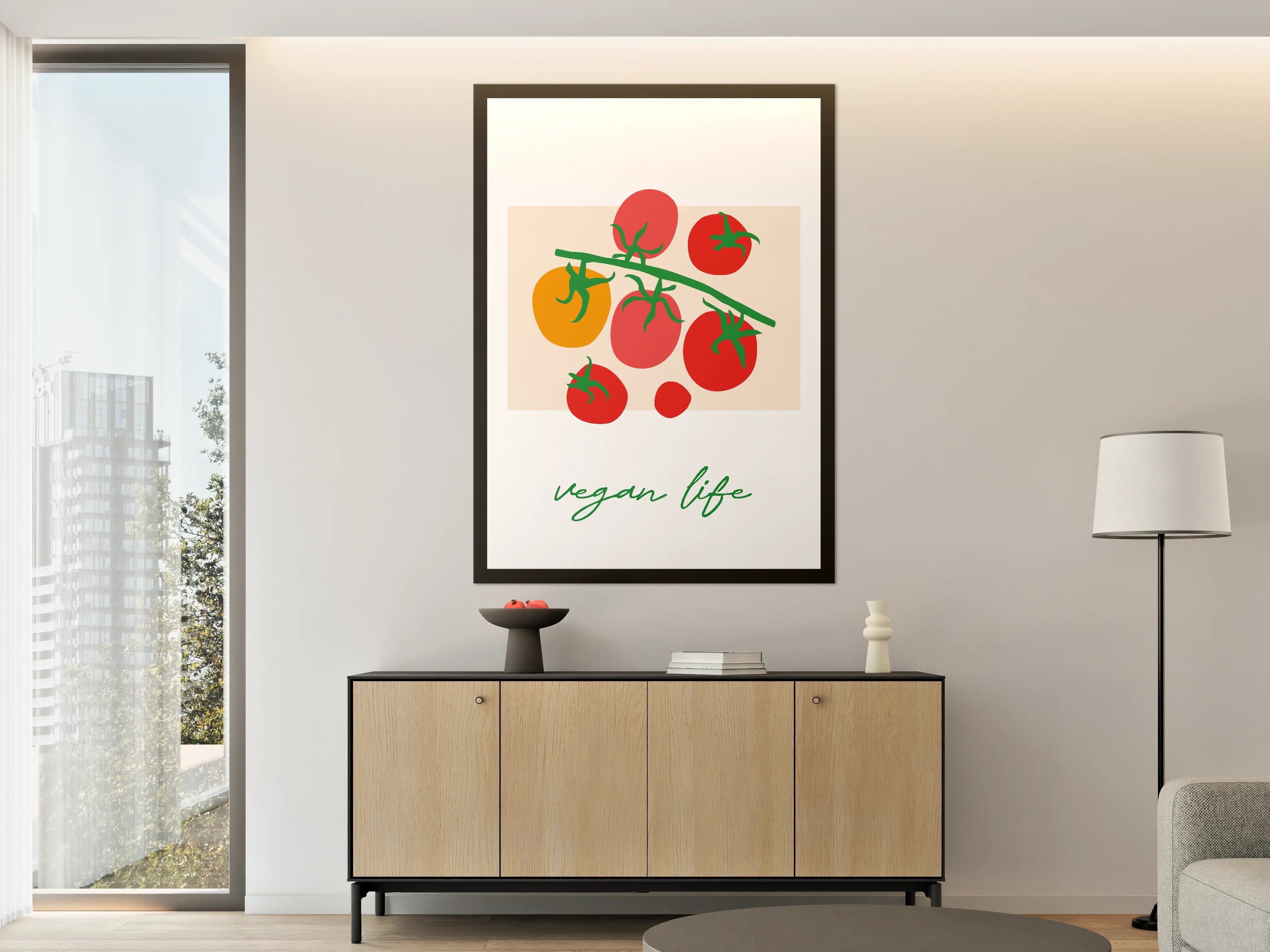 Große Wandbilder - Bunte Tomaten auf Zweig