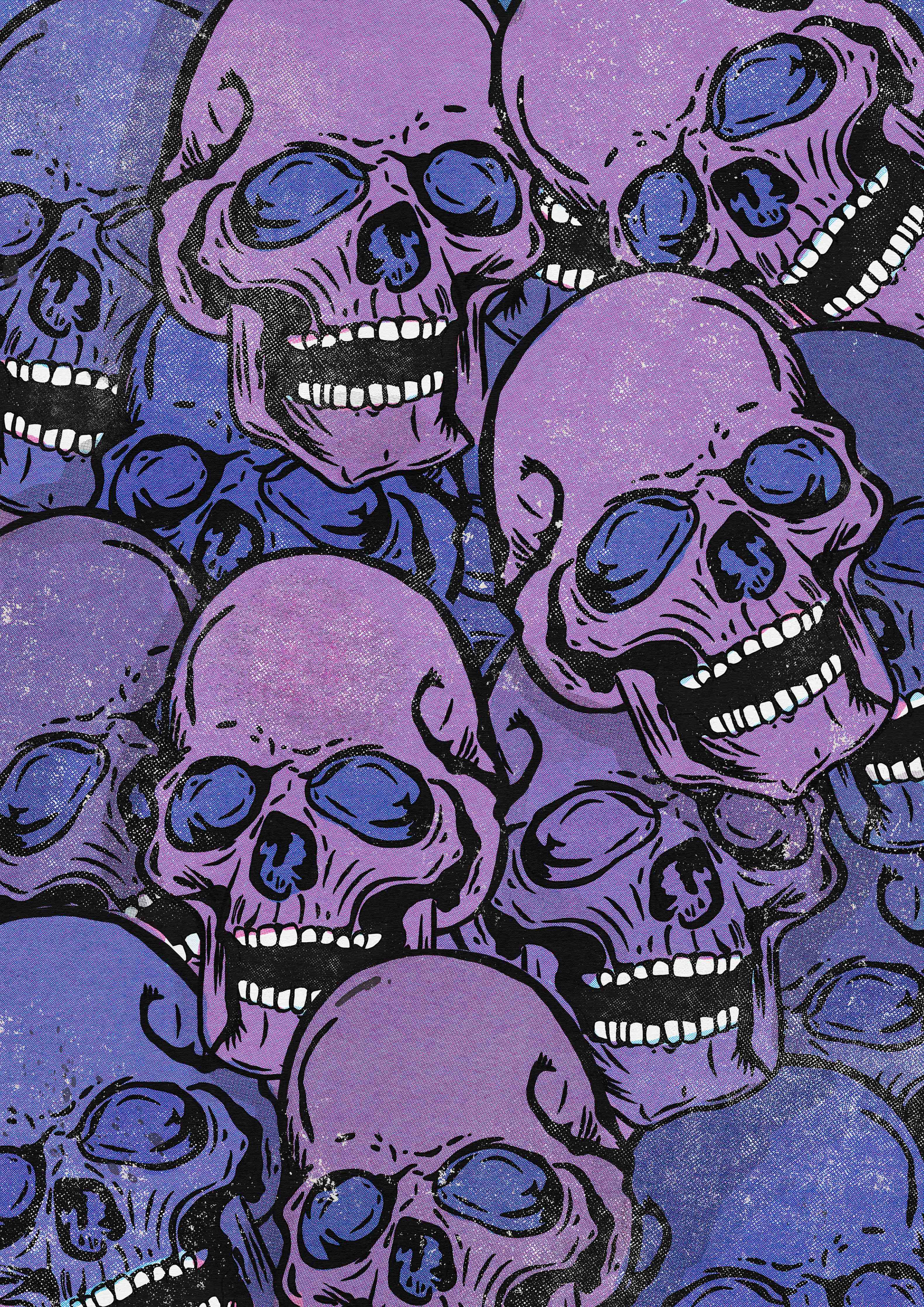 Große Wandbilder-Bunte Totenkopf-Illustration