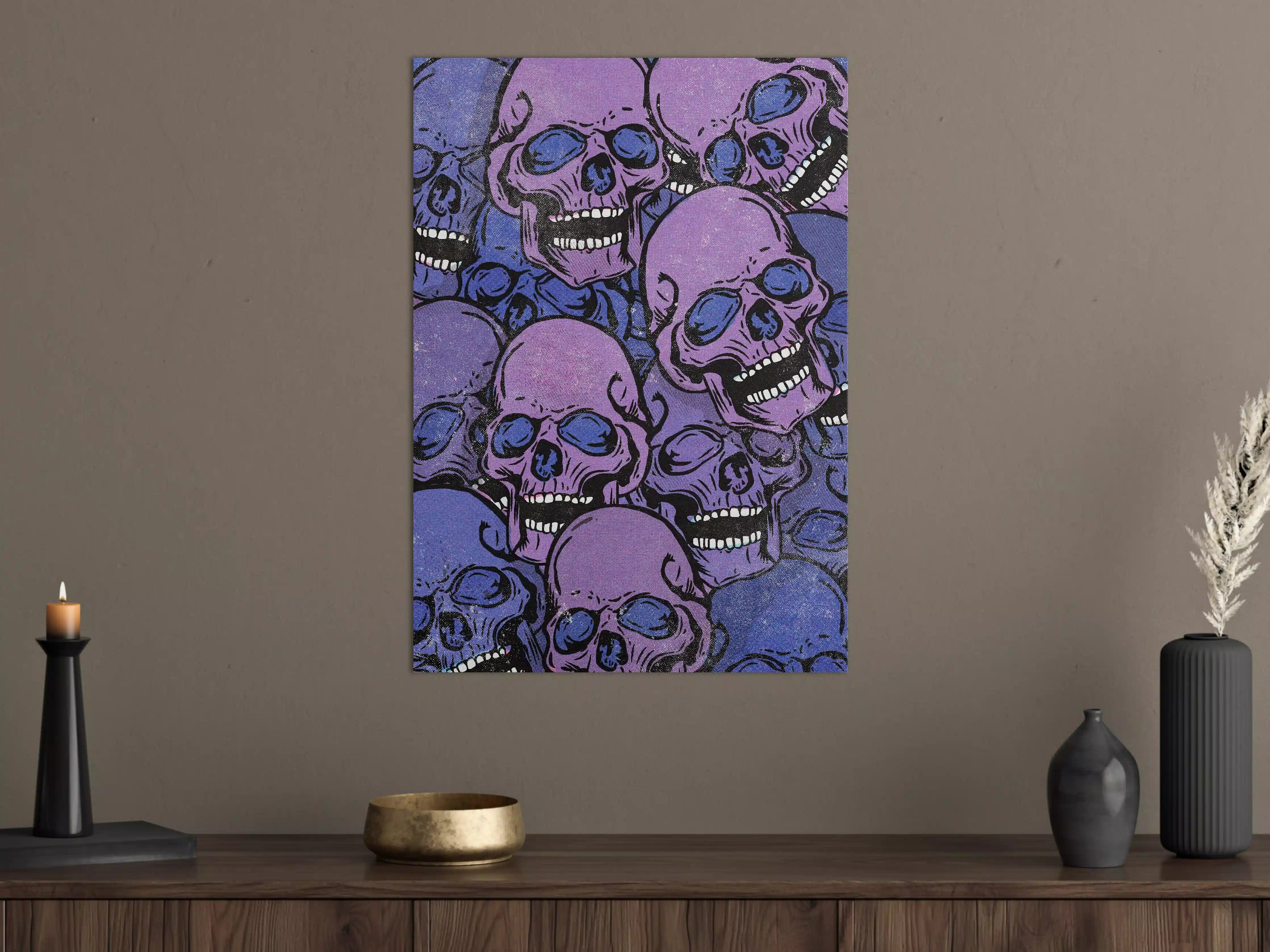 Große Wandbilder - Bunte Totenkopf-Illustration