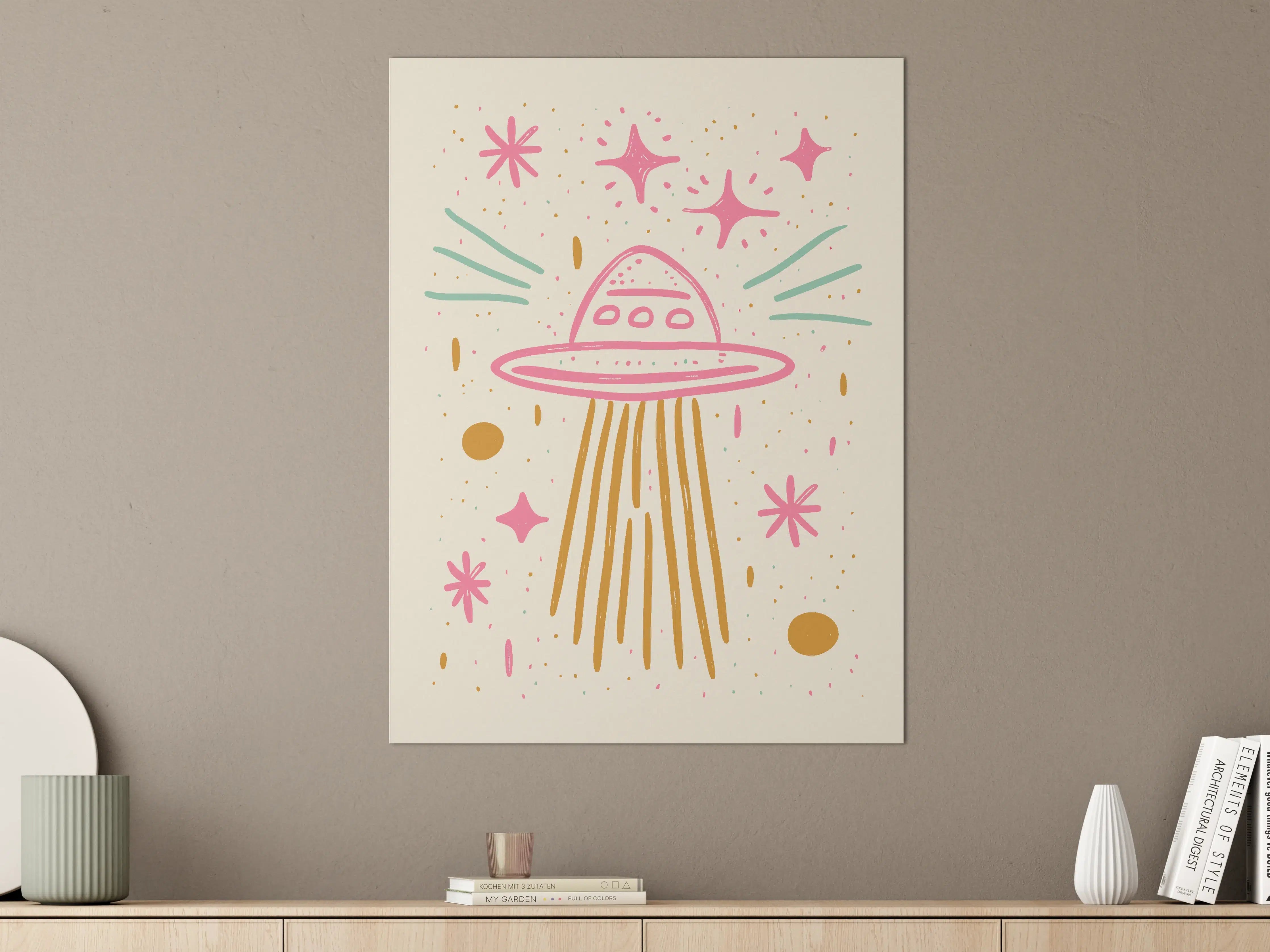 Große Wandbilder - Bunte UFO-Zauberwelt