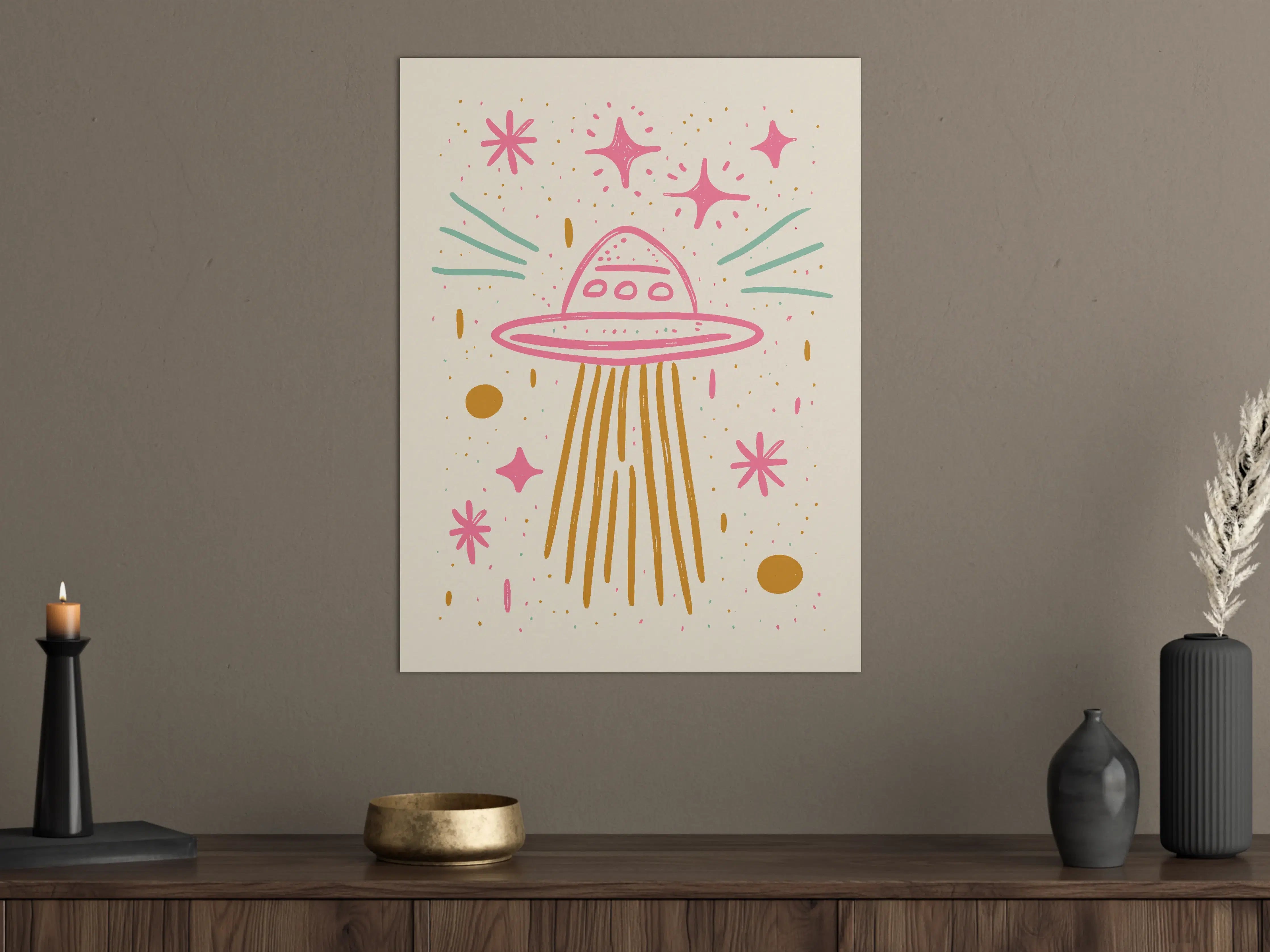 Große Wandbilder - Bunte UFO-Zauberwelt