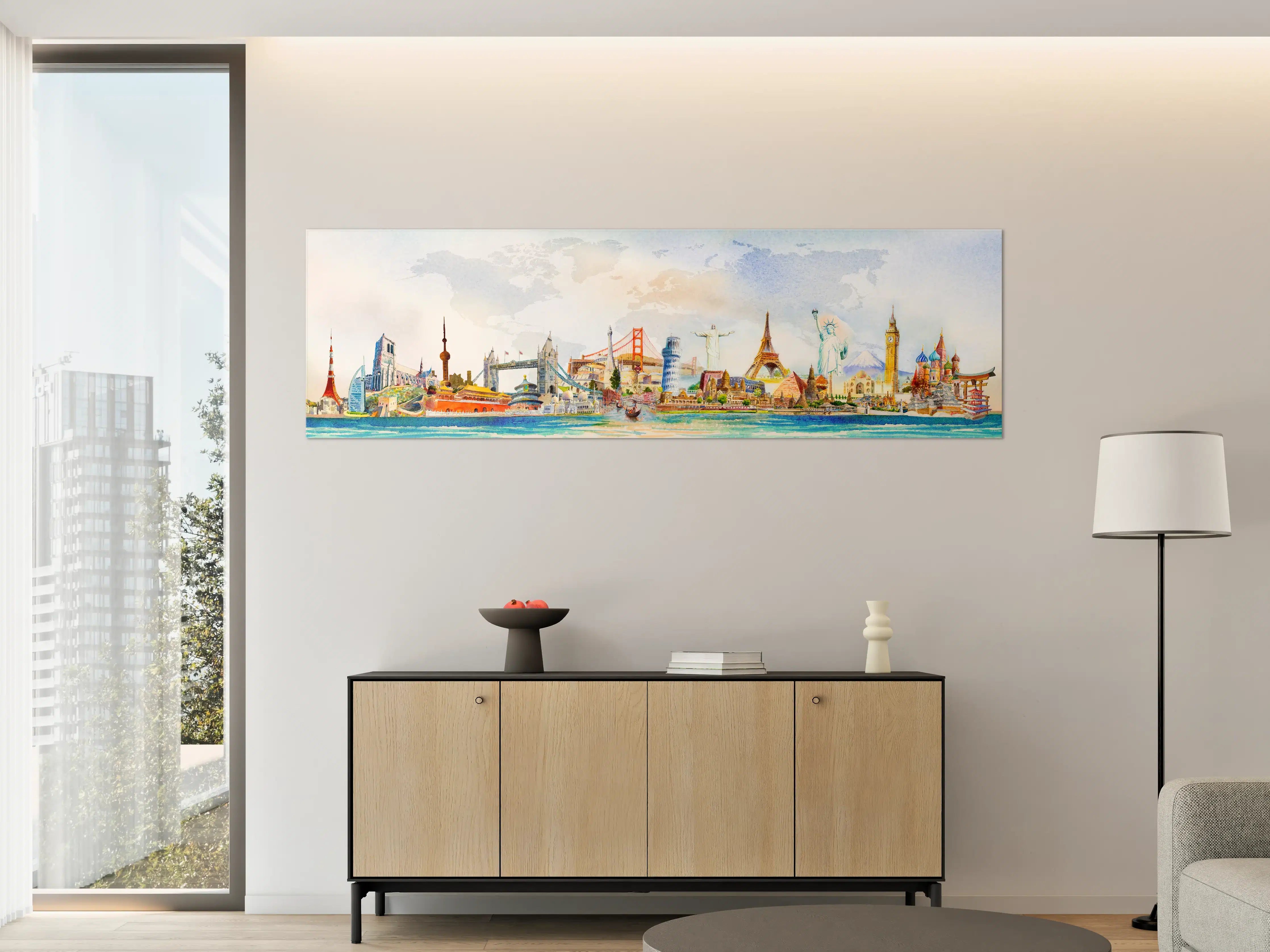 Große Wandbilder - Bunte Welterkundung Panorama
