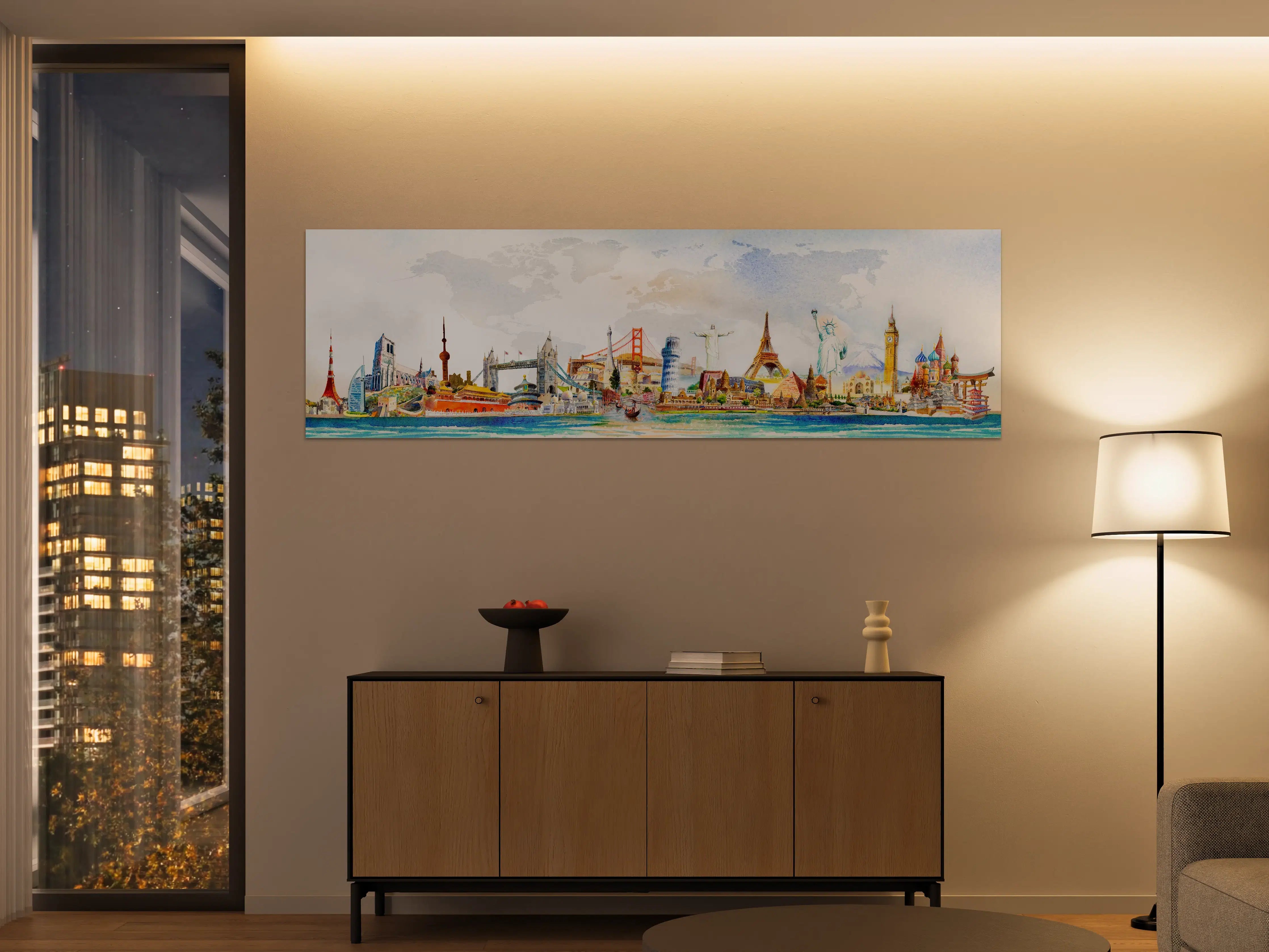 Große Wandbilder - Bunte Welterkundung Panorama