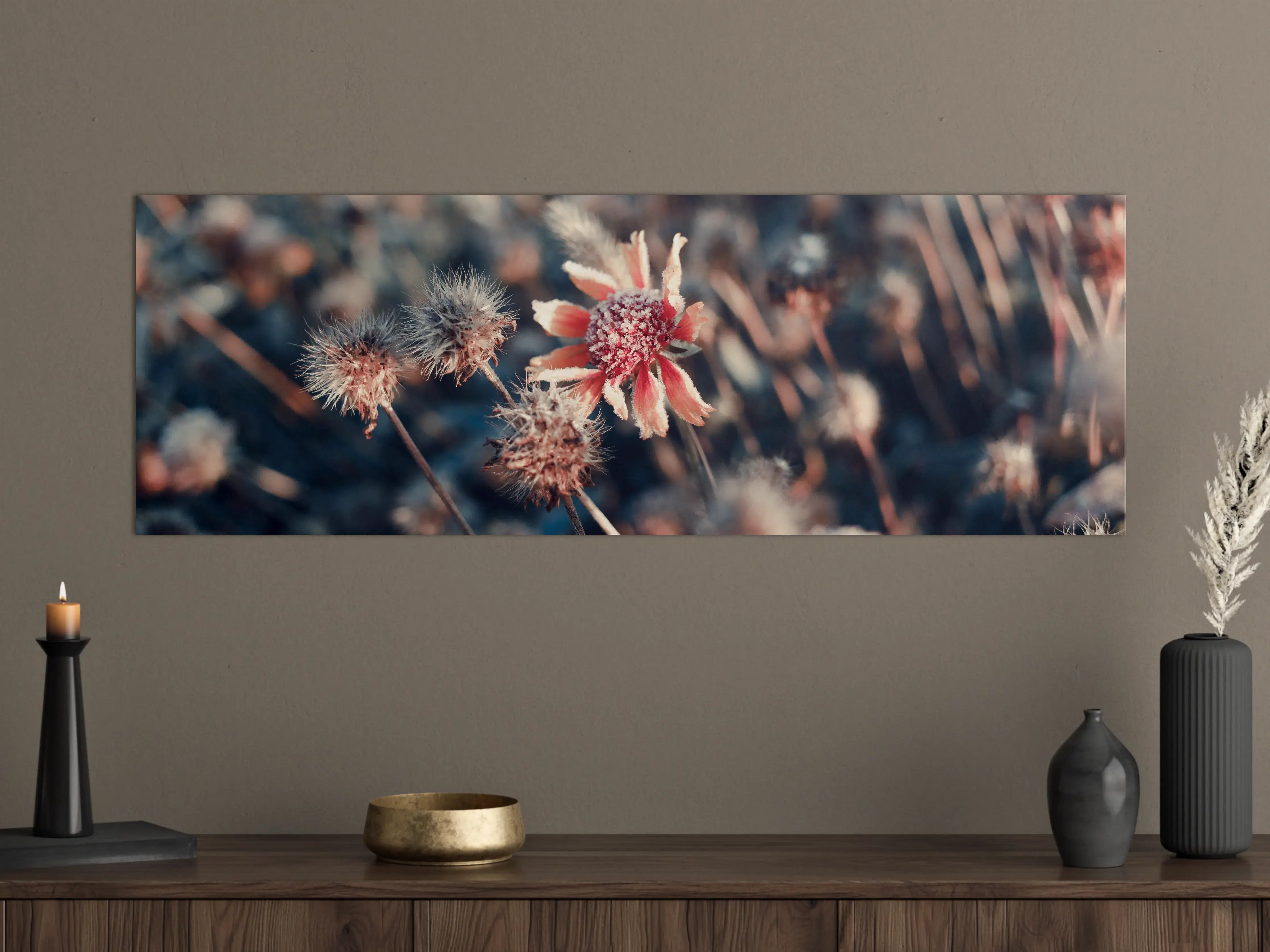 Große Wandbilder - Bunte Wildblumen mit warmem Ton