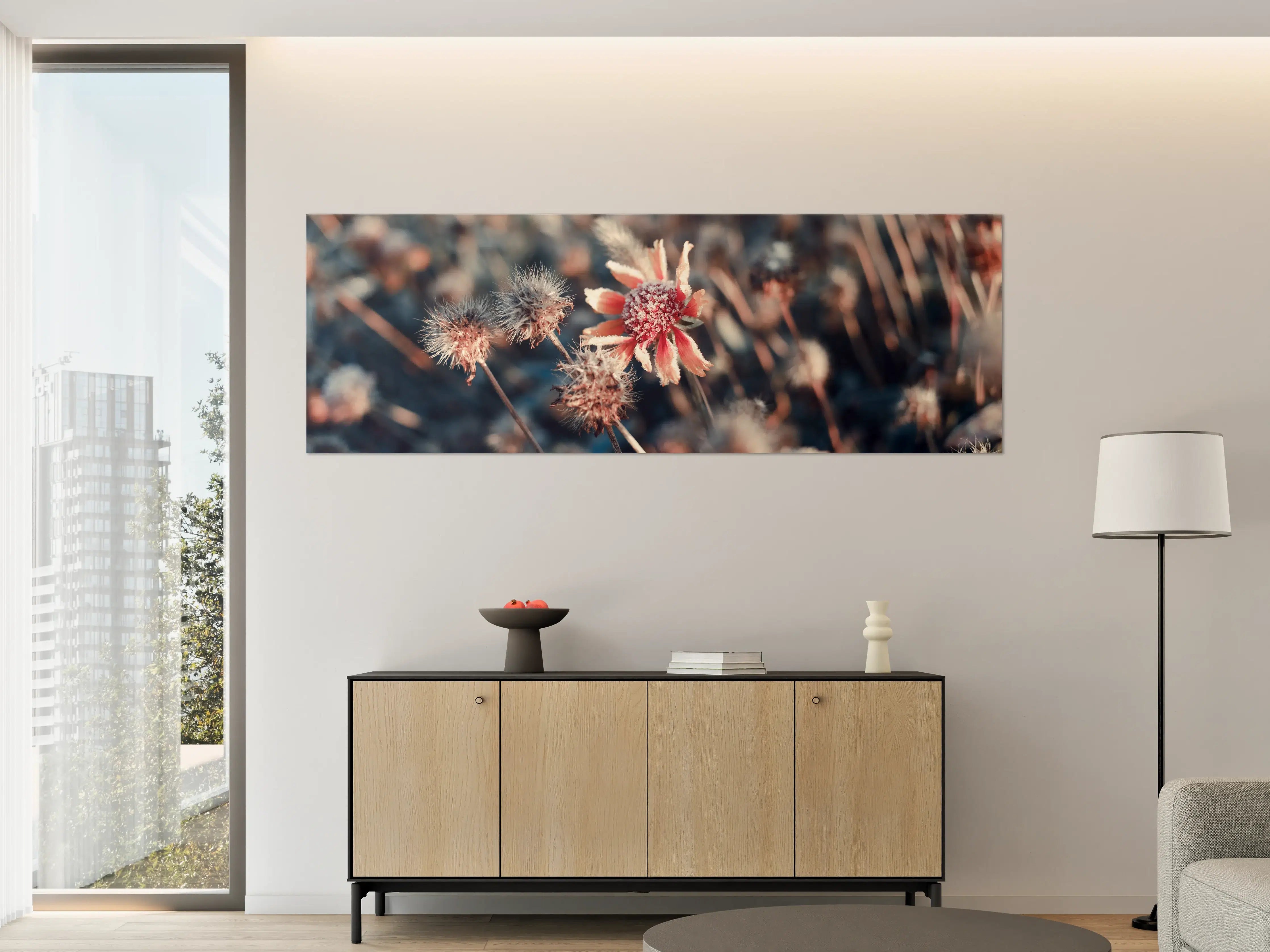 Große Wandbilder - Bunte Wildblumen mit warmem Ton