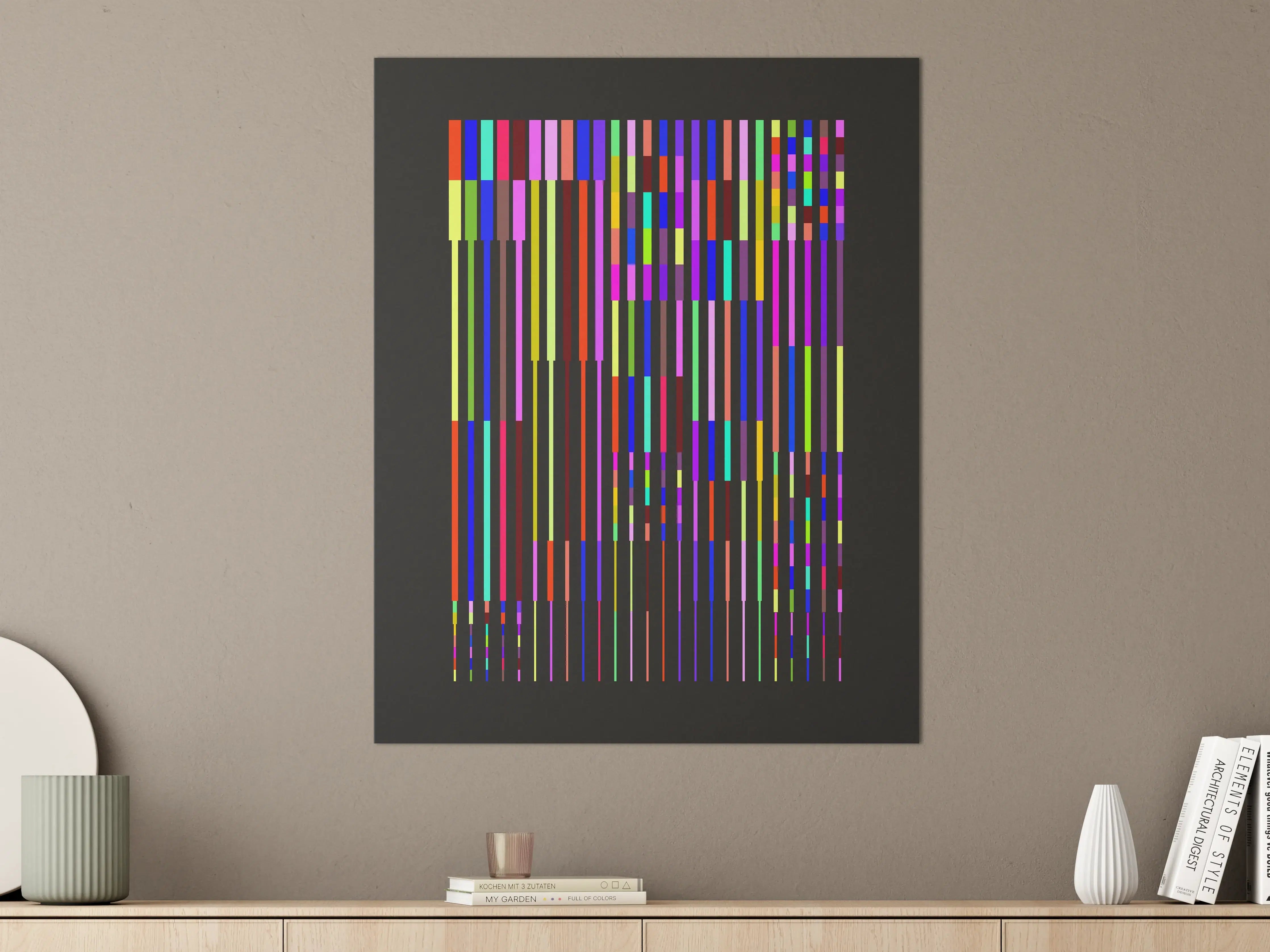 Große Wandbilder - Bunte digitale Kunstinstallation