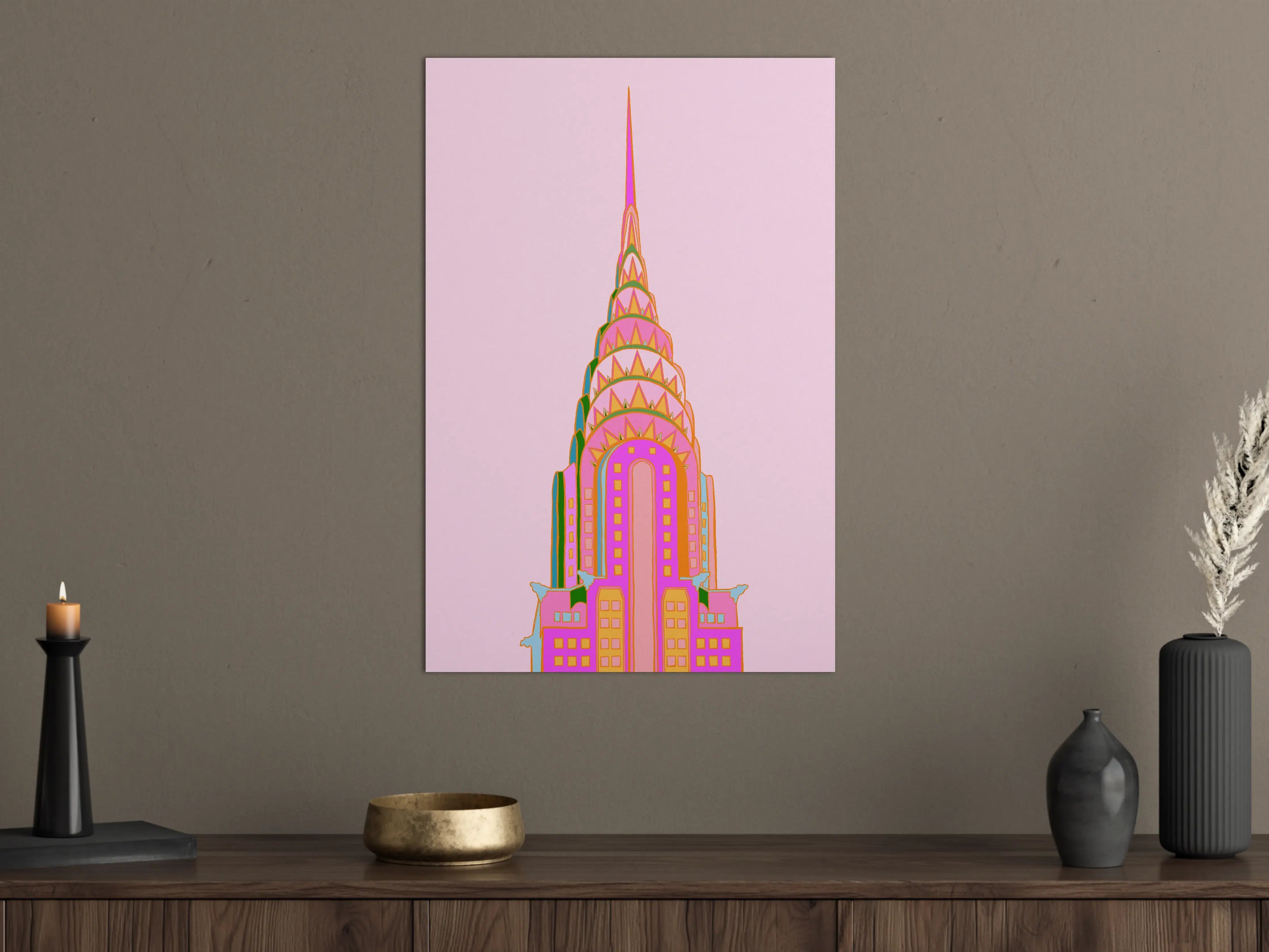 Große Wandbilder - Bunte, moderne Kunst mit pinken Akzenten