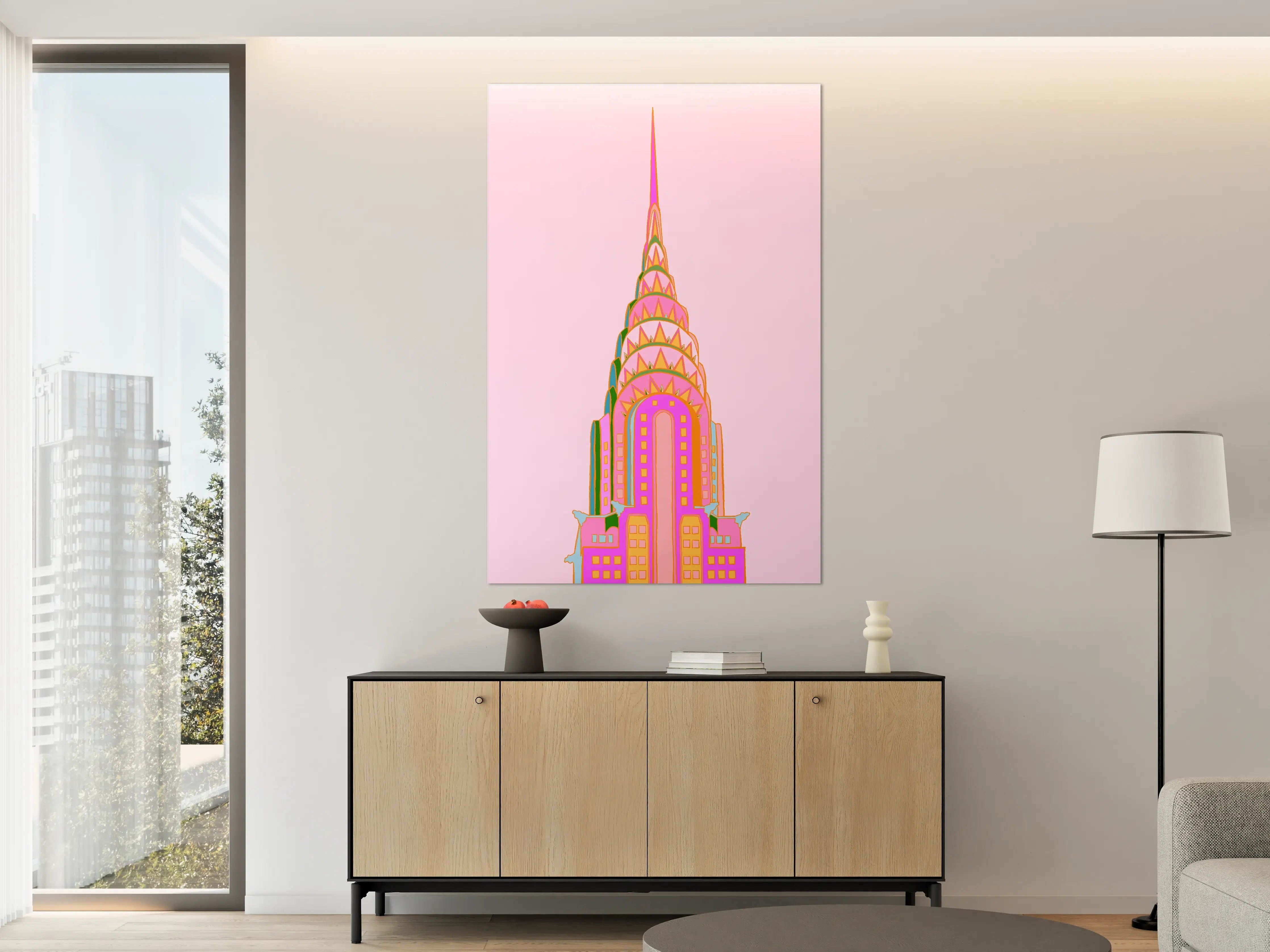 Große Wandbilder - Bunte, moderne Kunst mit pinken Akzenten