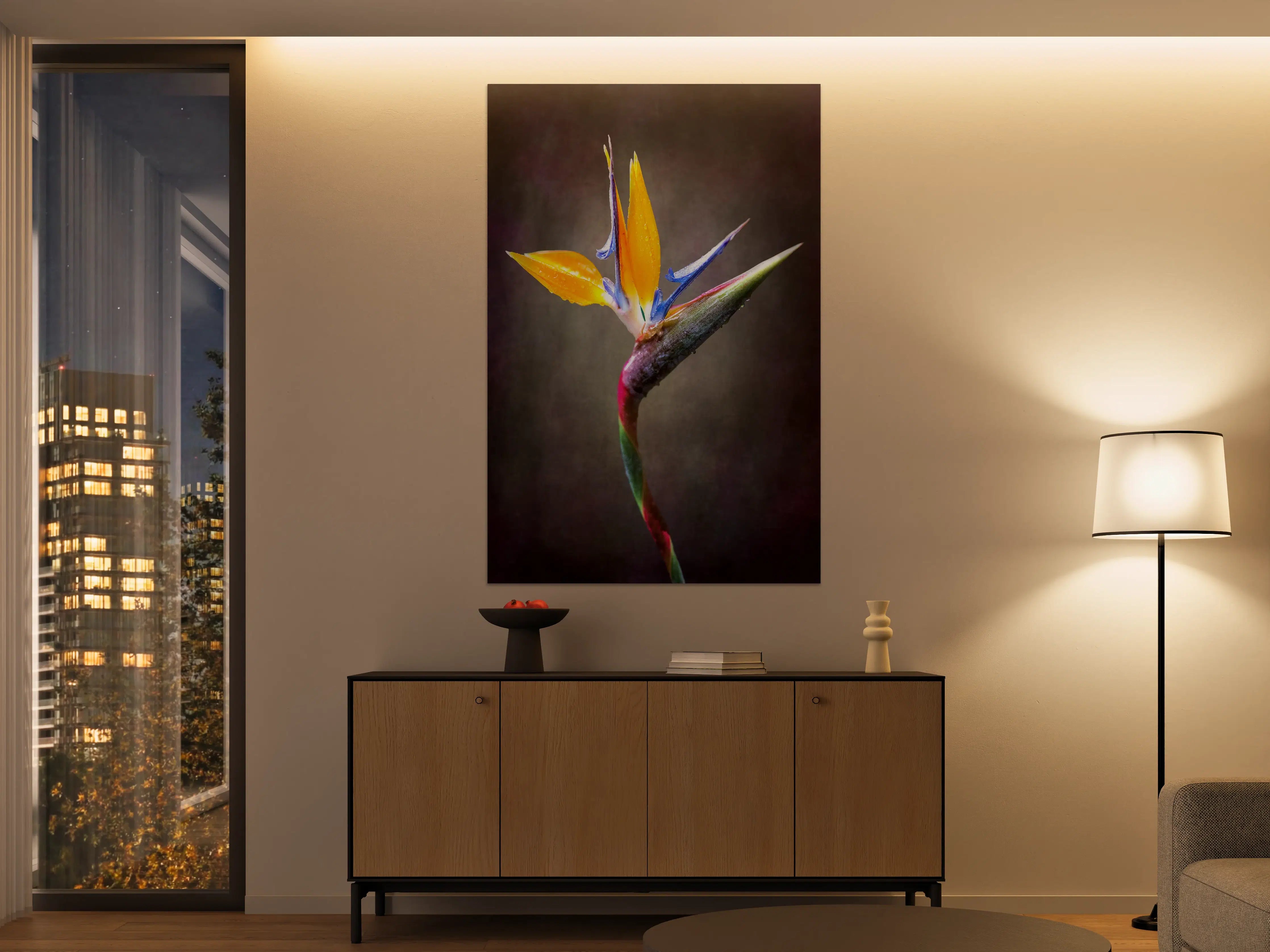 Große Wandbilder - Bunter Blumenstrauß auf dunklem Hintergrund