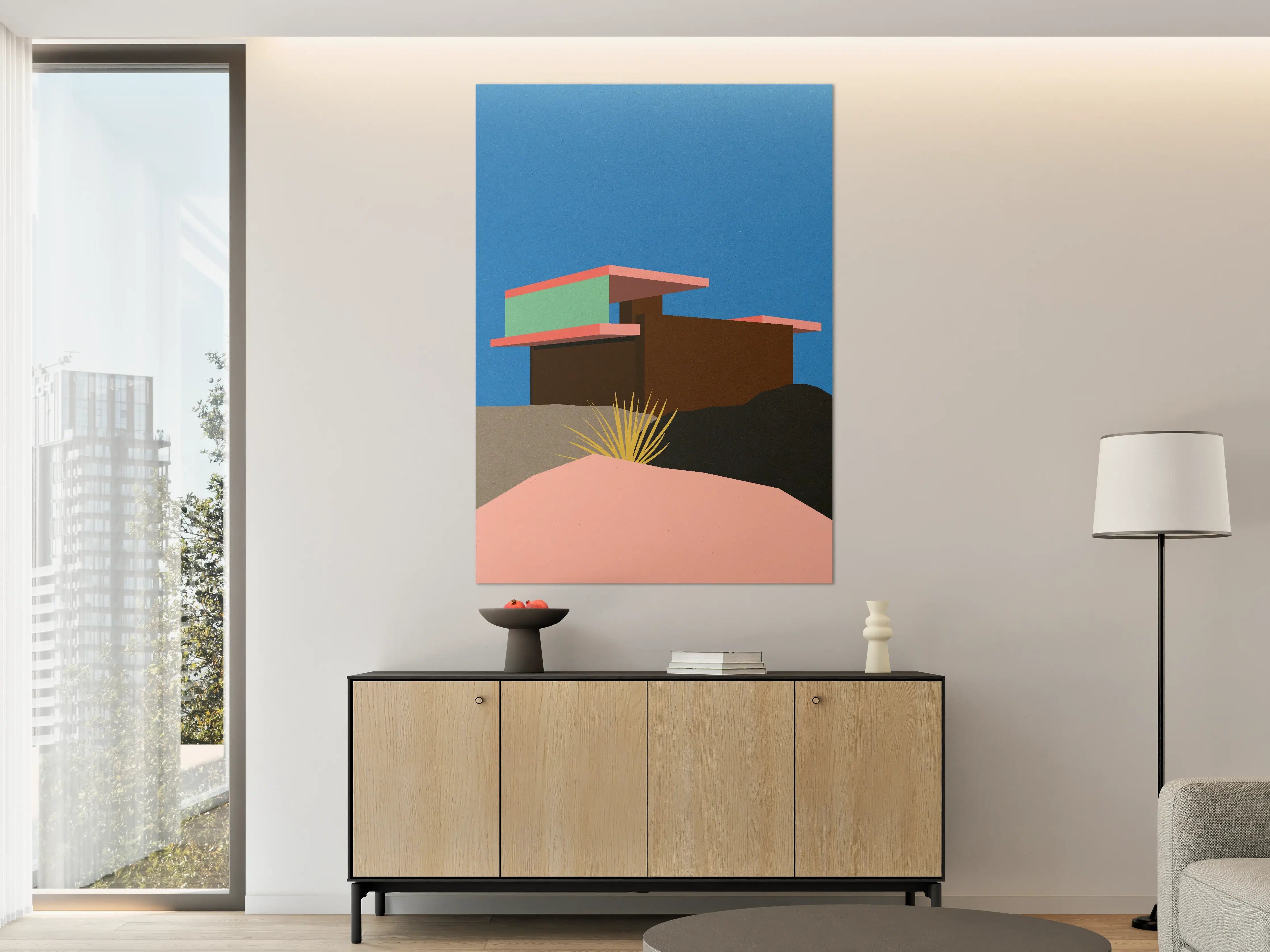 Große Wandbilder - Buntes Bauhaus Desert House Poster