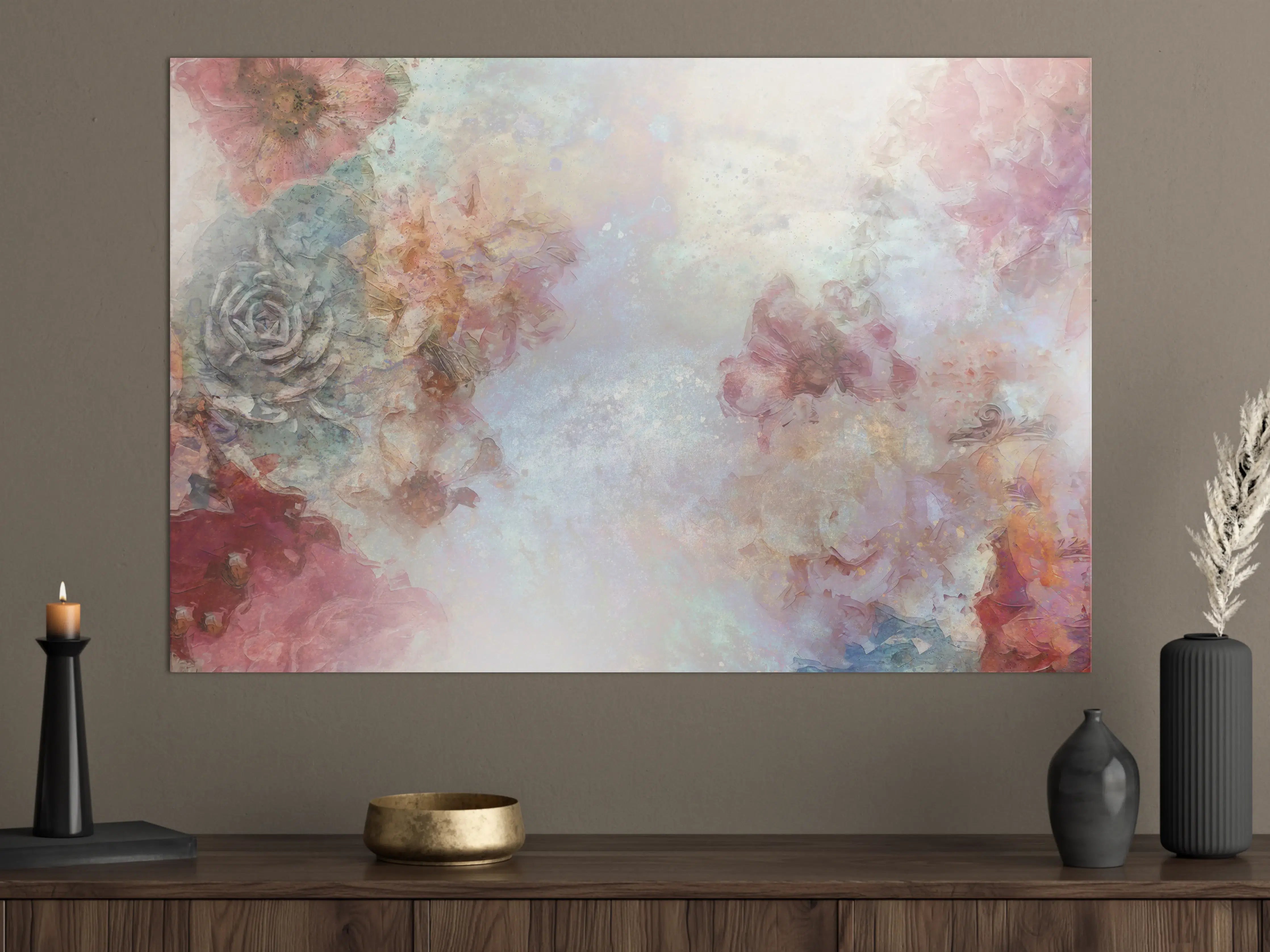 Große Wandbilder - Buntes Blumen Portrait